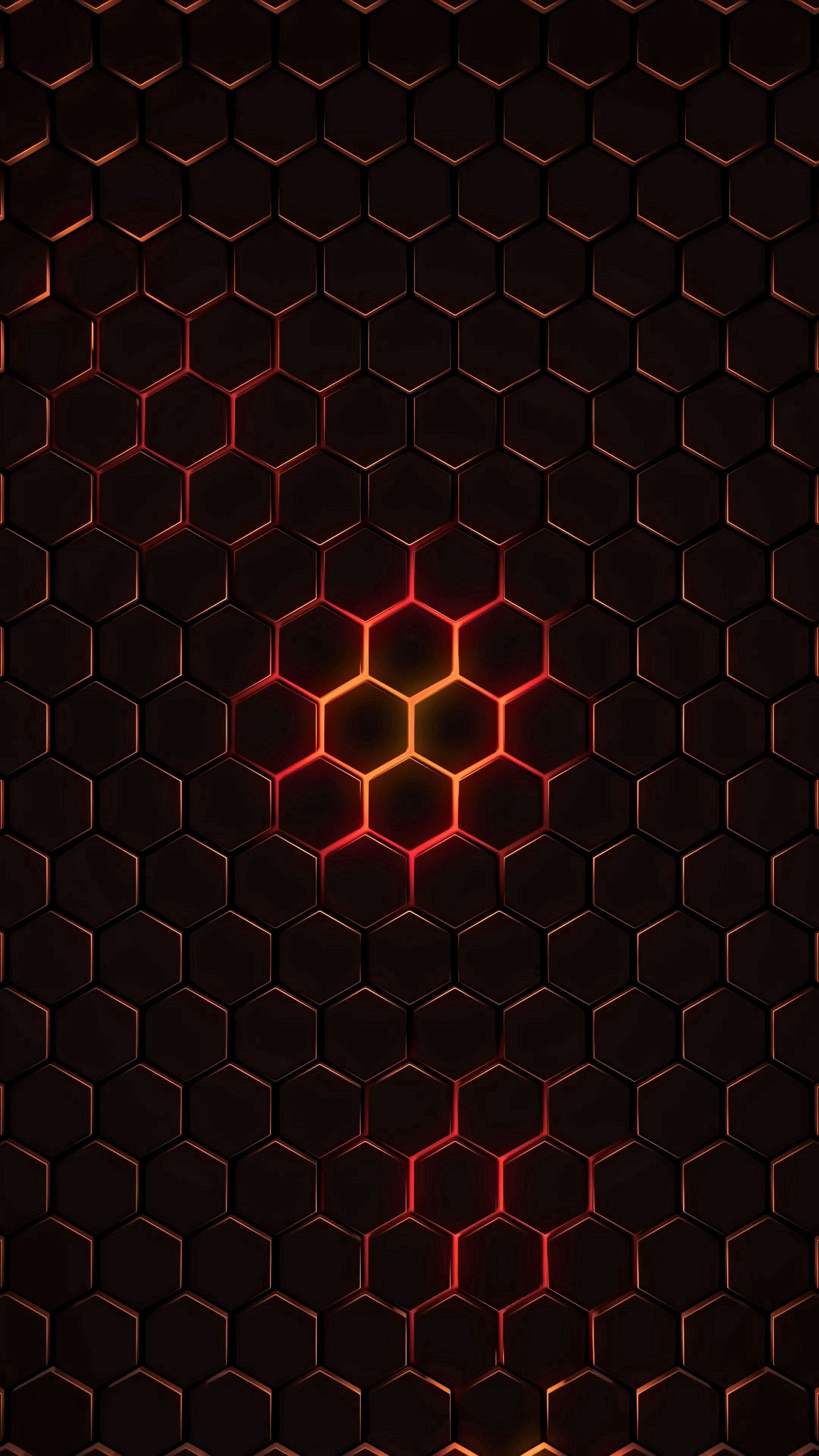 glow, cell, abstract, dark, hexagons, hexagonals, texture, cells Smartphone Background