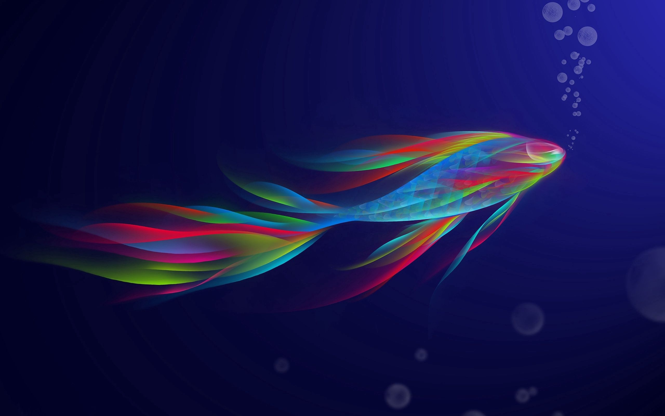 rainbow, fish, abstract, swimming, form, iridescent 1080p