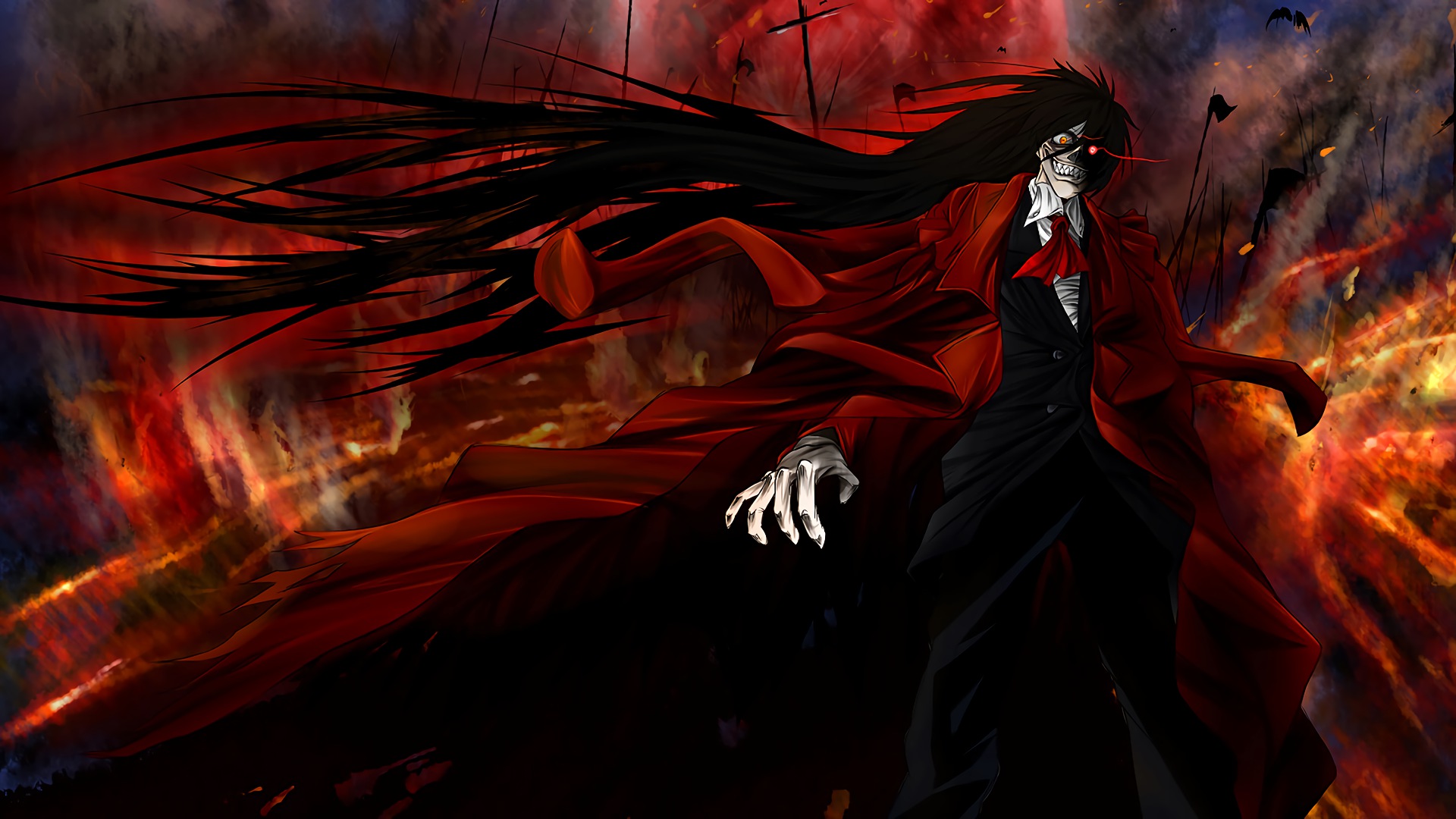 Download wallpaper vampire, anime, hellsing, art, alucard, dracula, section  art in resolution 1600x900