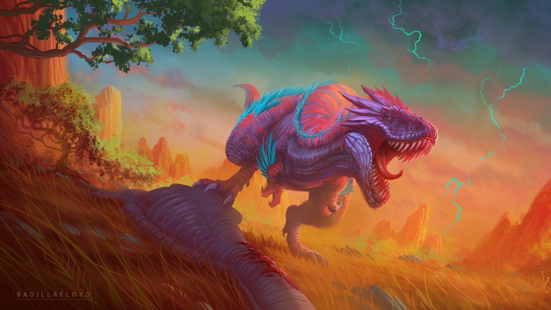 Тираннозавр рекс арт фэнтези