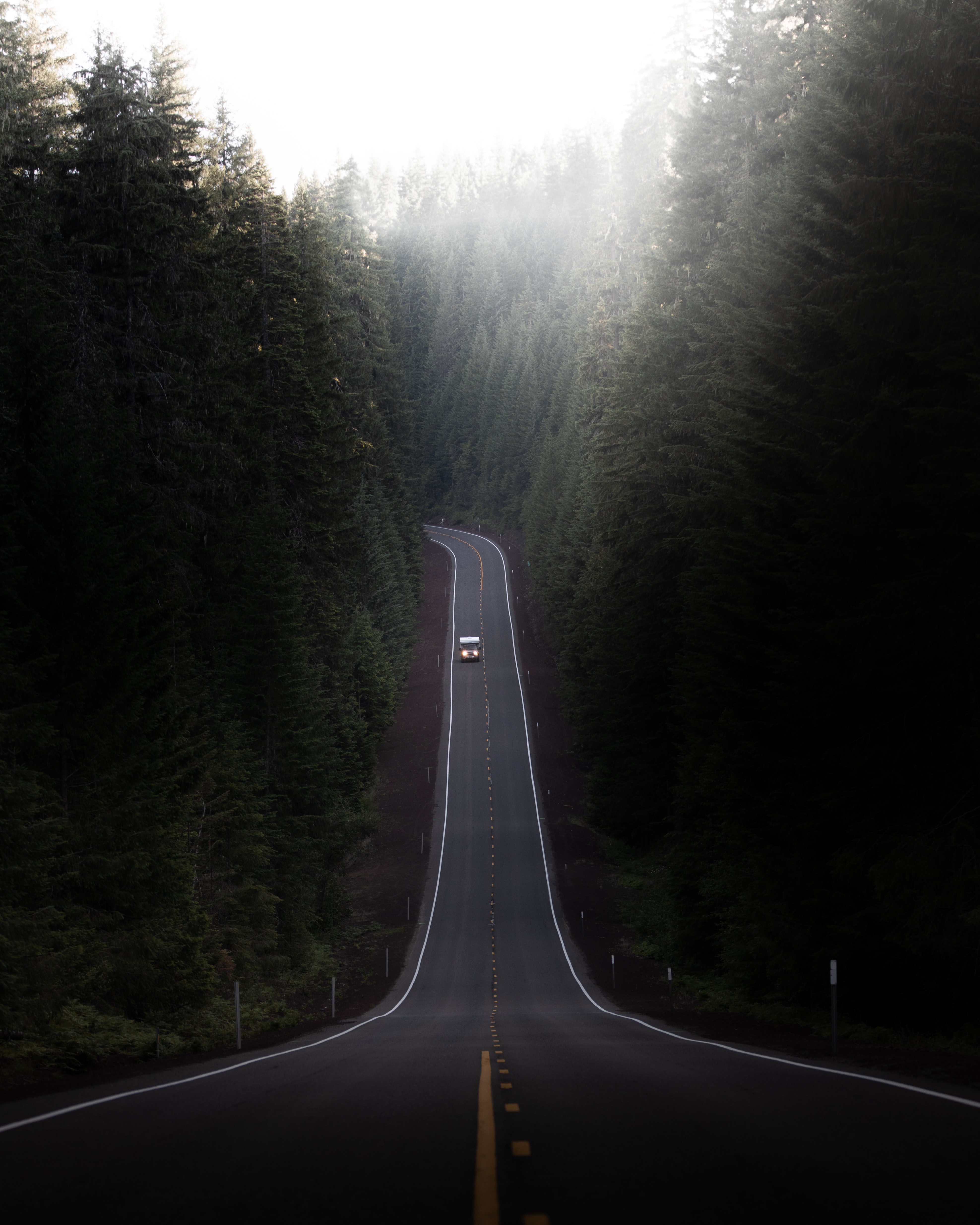 Download mobile wallpaper Trees, Hill, Road, Valley, Nature, Car for free.