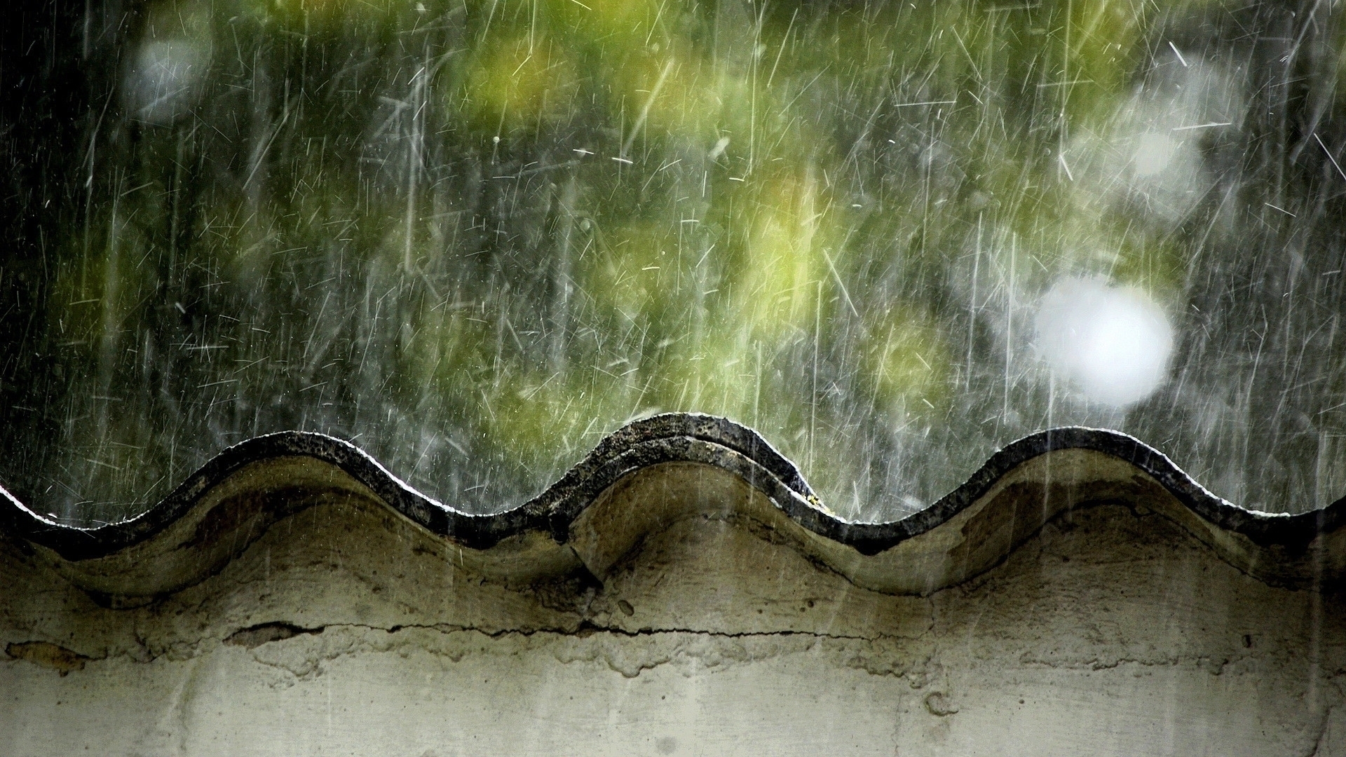photography, rain, bokeh, roof