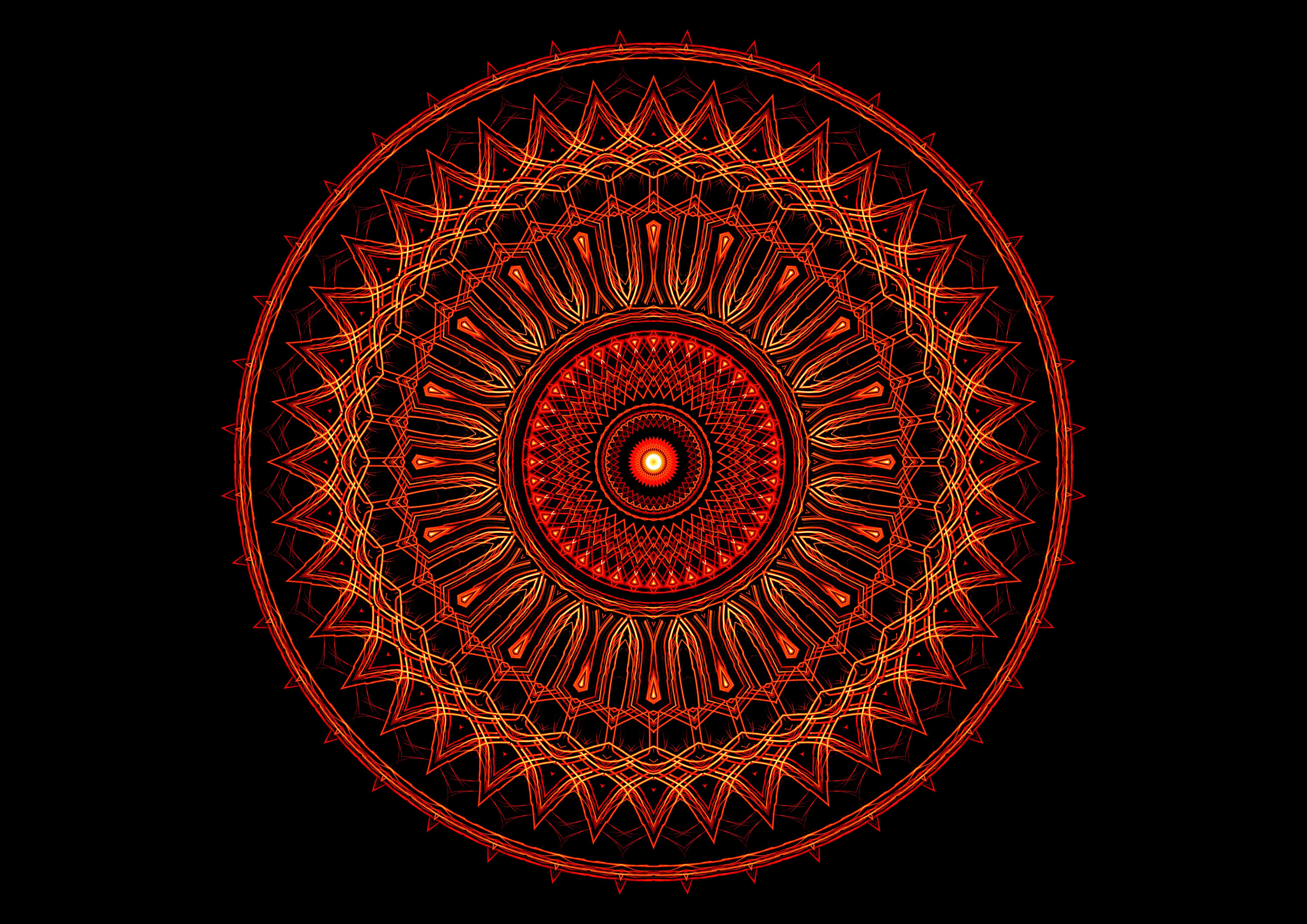 mandala, abstract, circles, pattern 4K