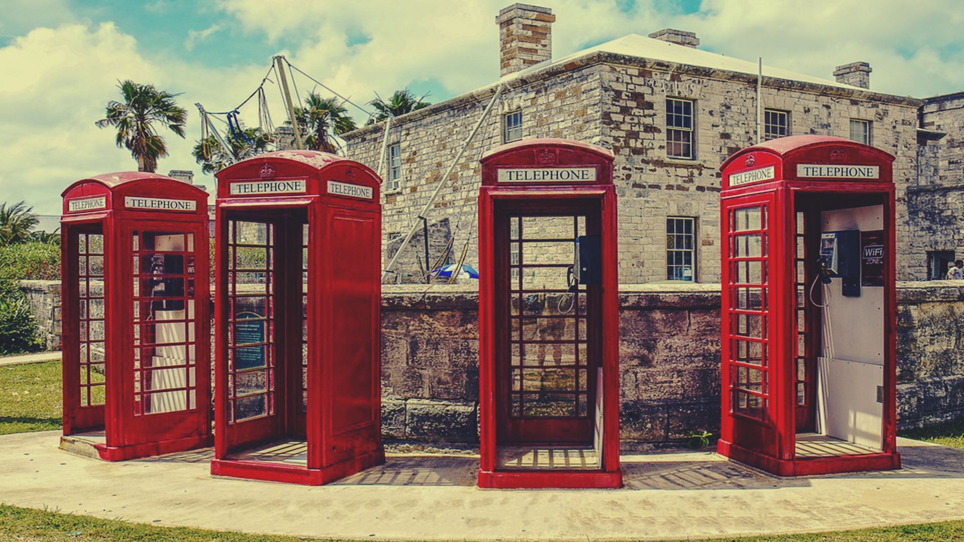 photography, vintage, telephone booth, telephone mobile wallpaper