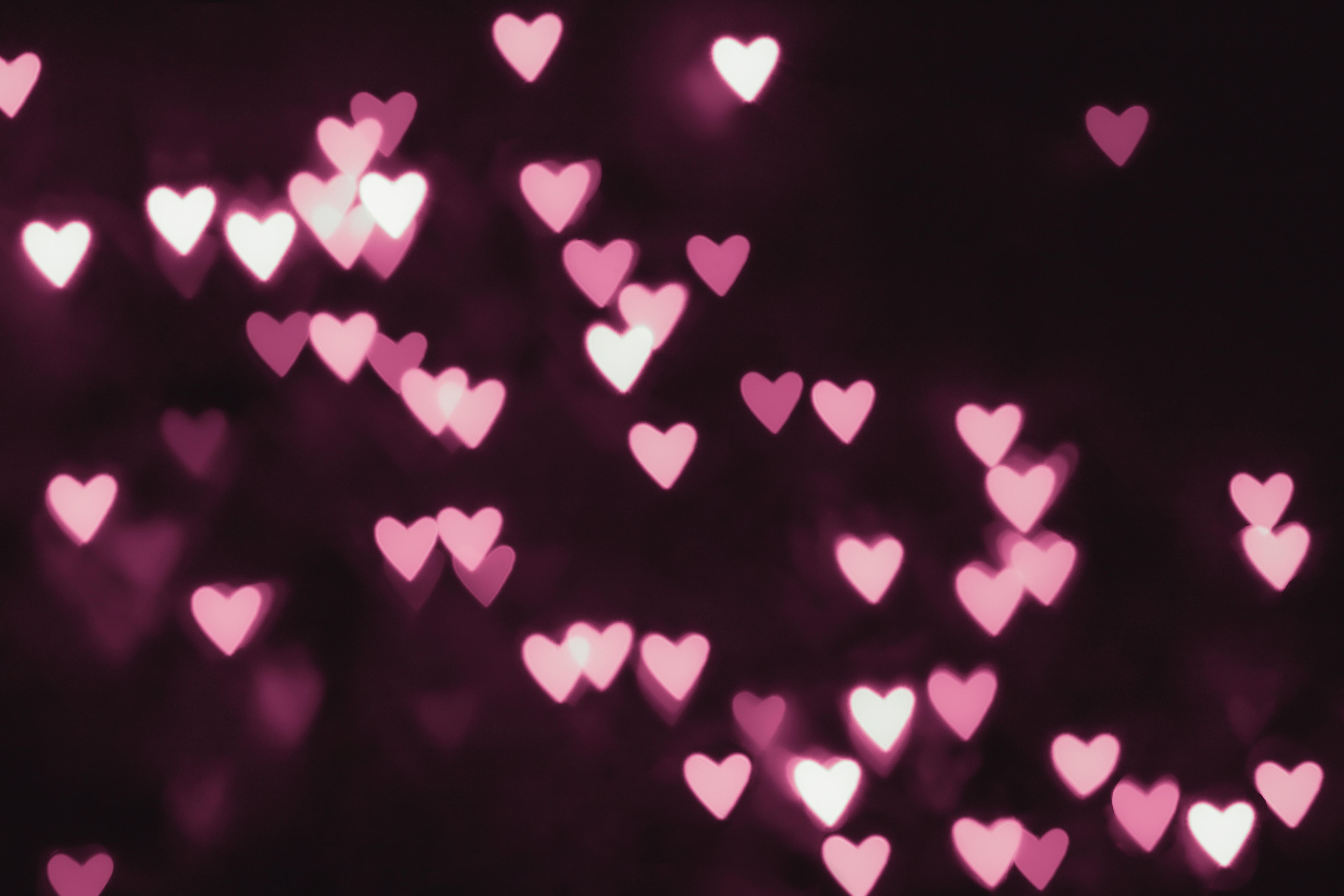 hearts, abstract, shine, light, neon Desktop home screen Wallpaper