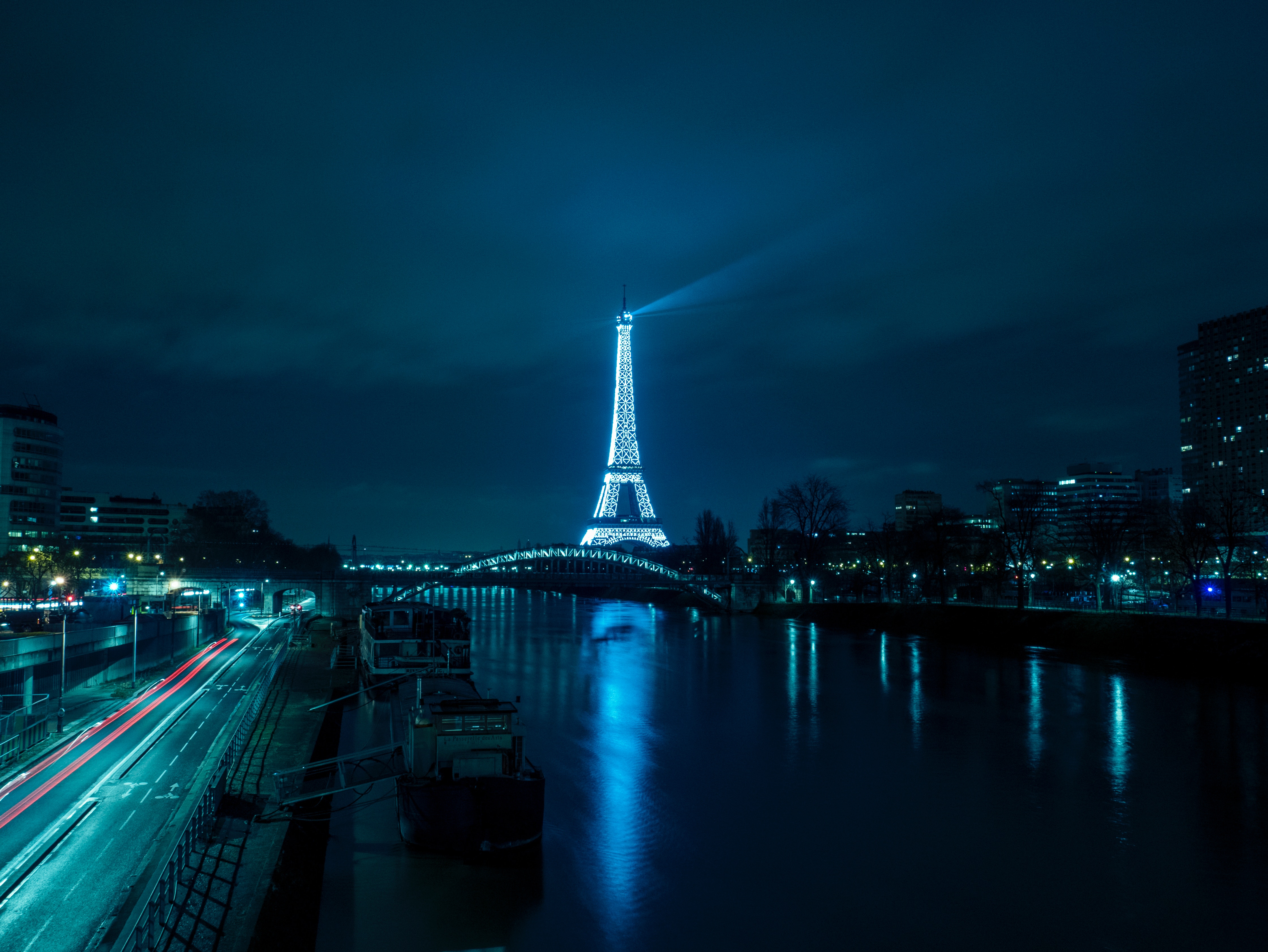 Париж башня Эйфелева ночью HD