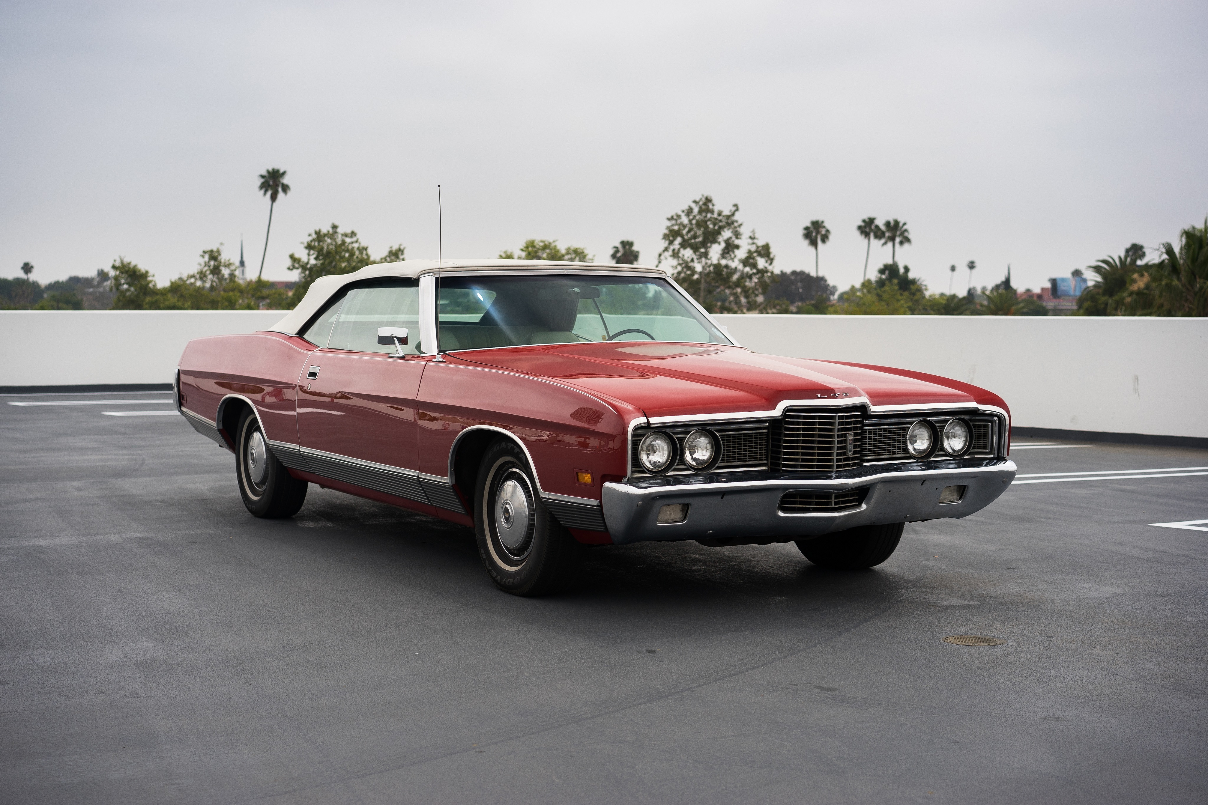 cars, ford, red, side view, convertible, 1972, ltd