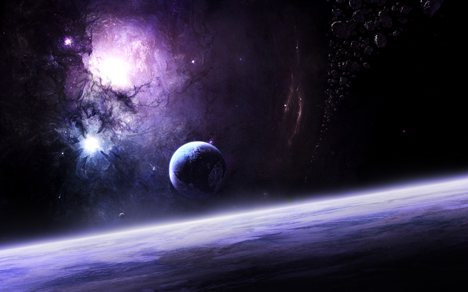 purple, space, sci fi, cloud, planet