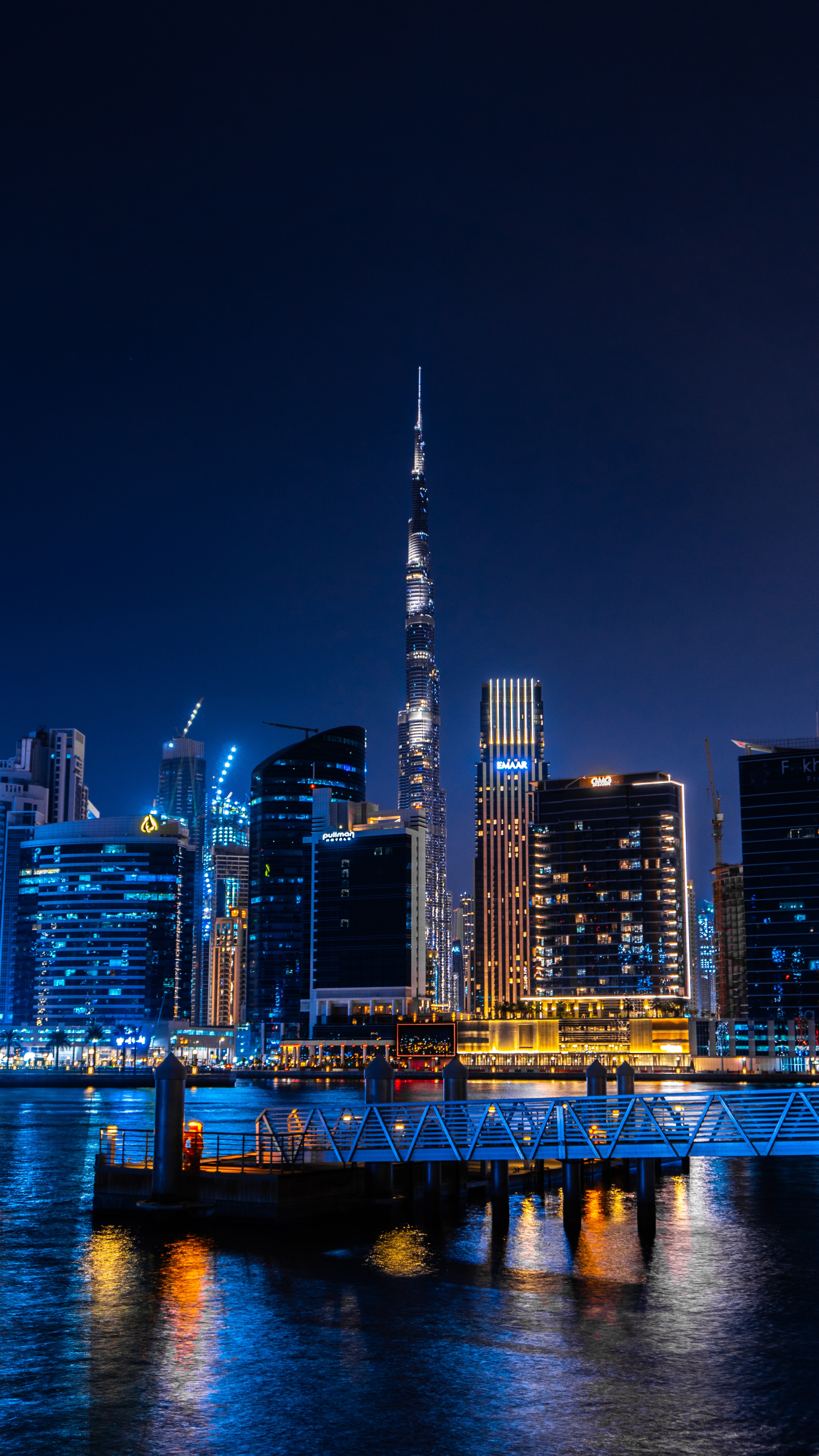city, water, building, cities, lights, night city, skyscrapers images