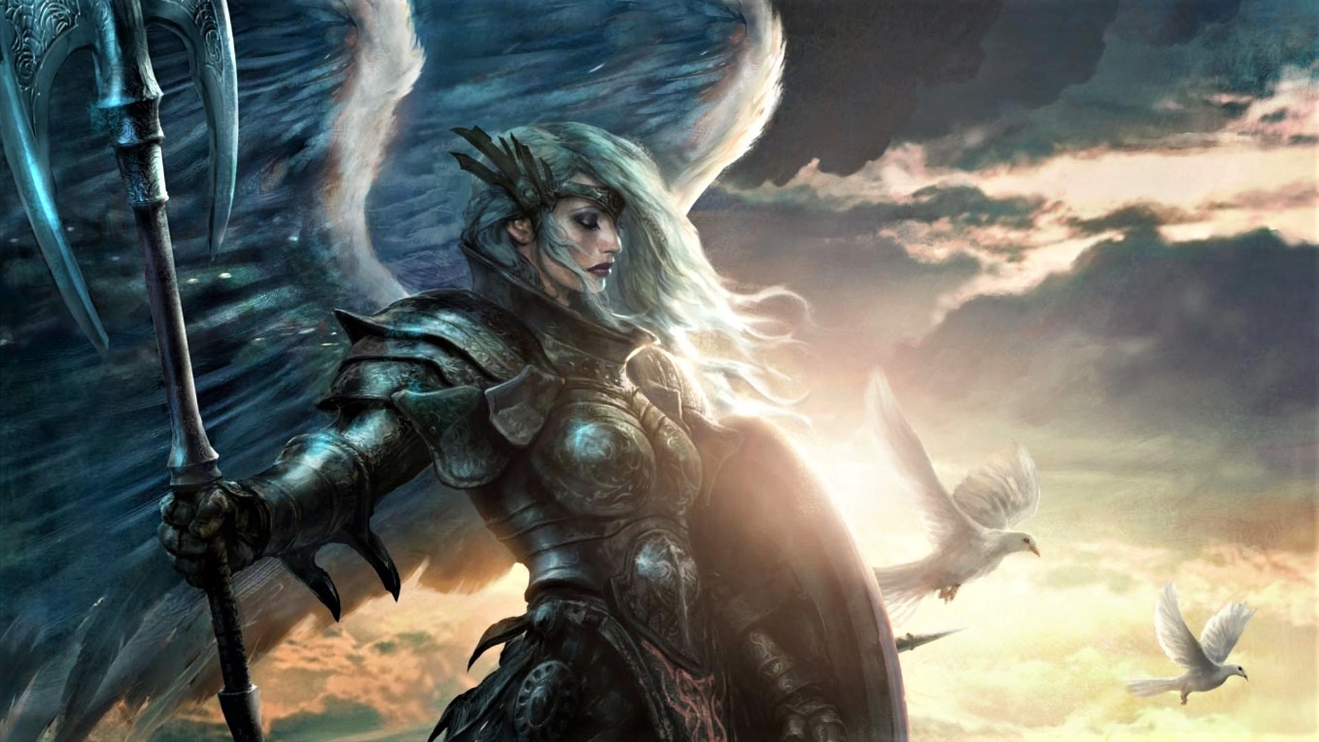 Download mobile wallpaper Fantasy, Angel, Dove, Angel Warrior for free.
