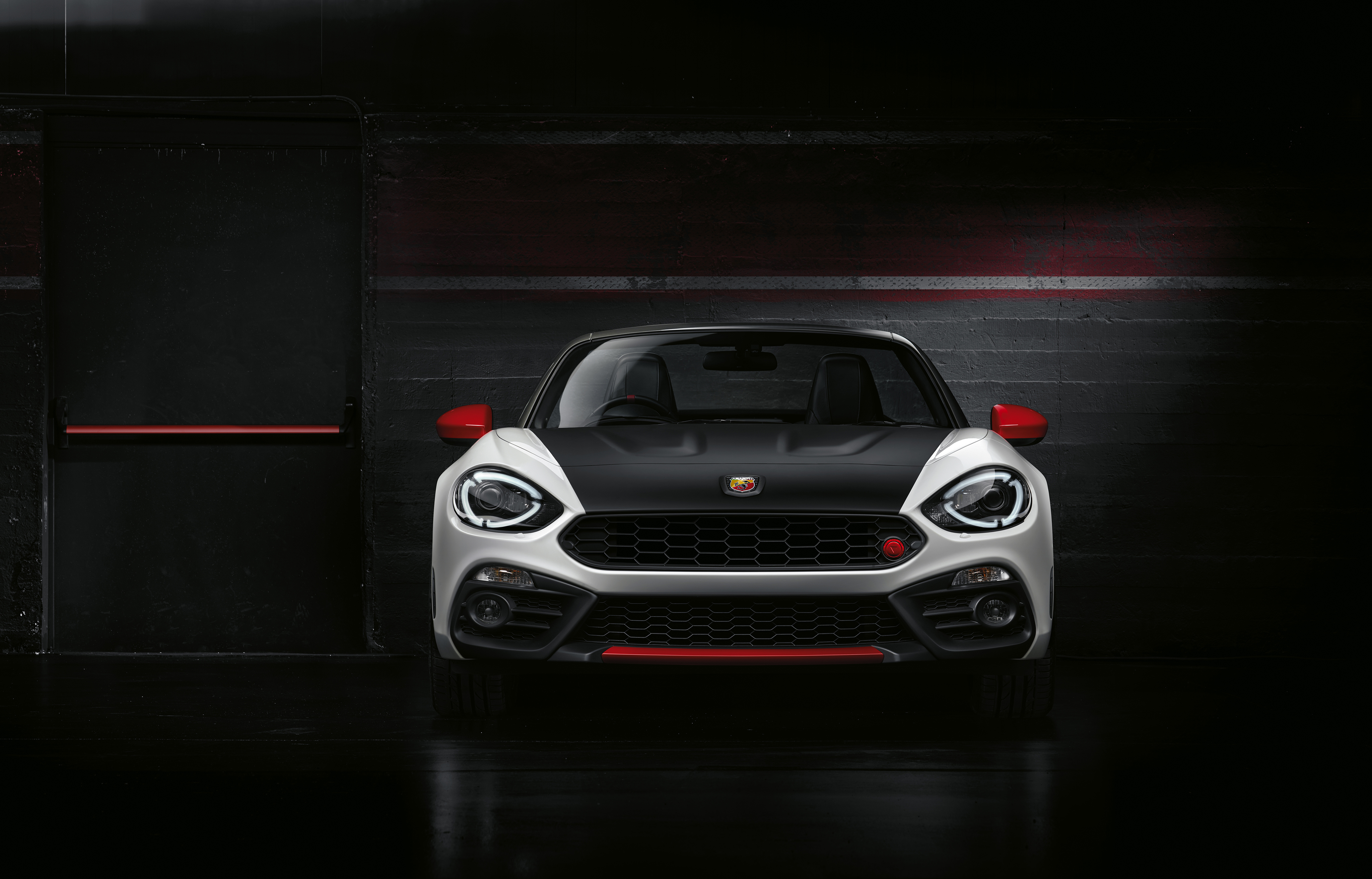 wallpapers black, cars, abarth, fiat, front view