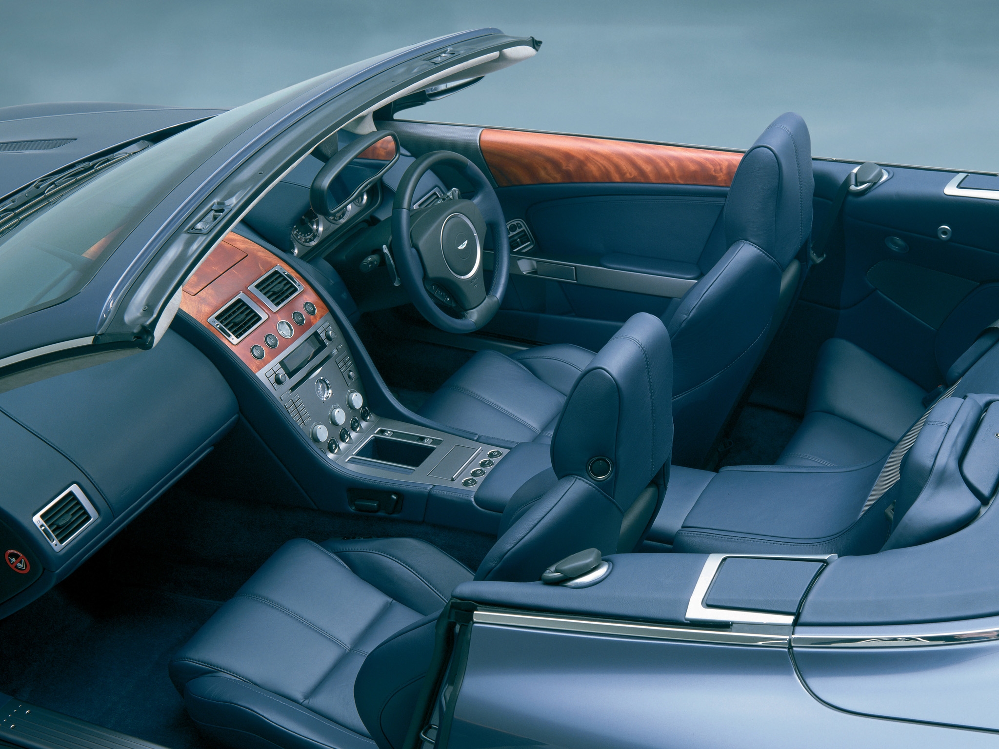 black, db9, steering wheel, cars, interior, aston martin, rudder, salon, 2004 wallpaper for mobile
