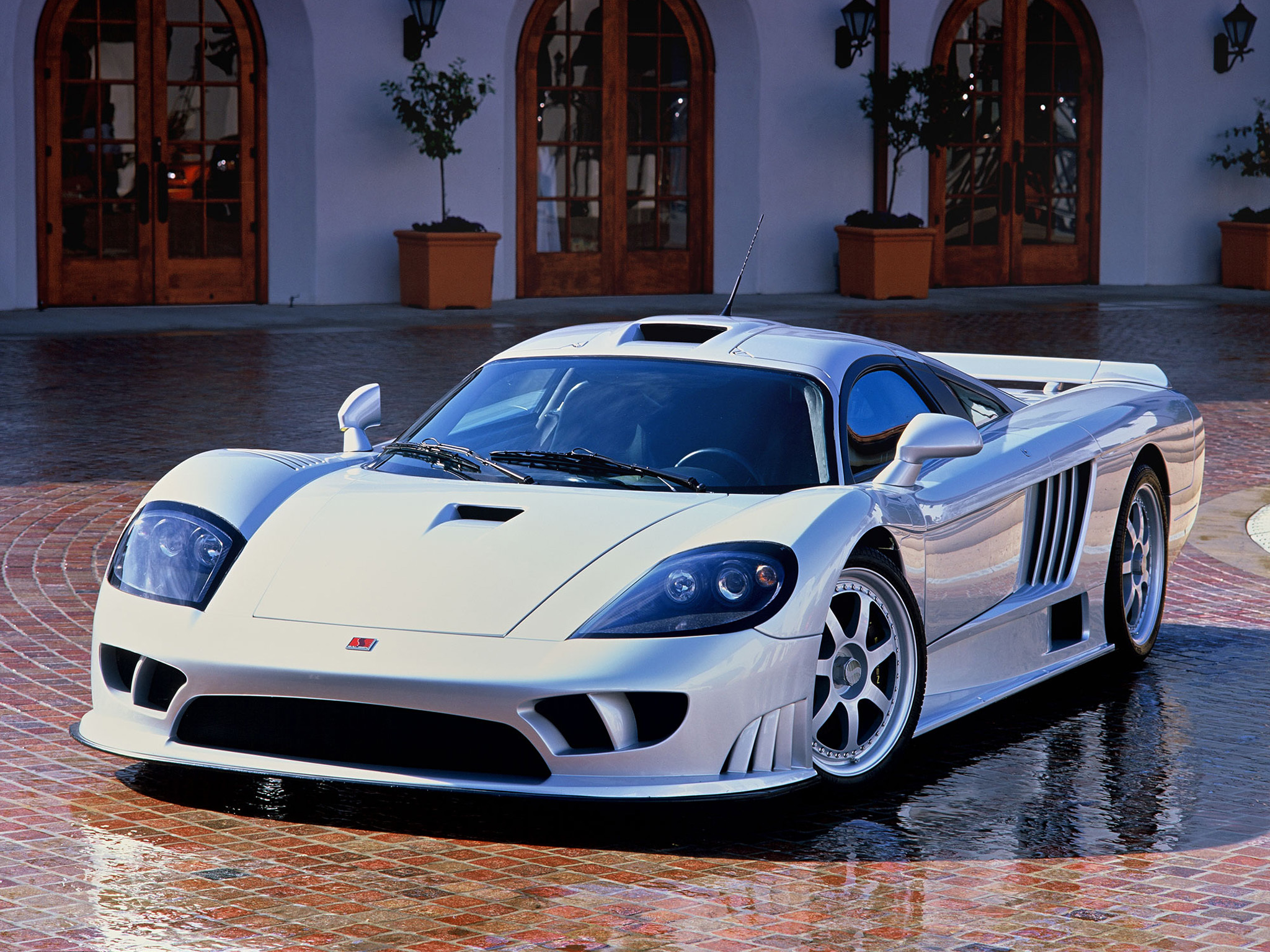 cars, white, front view, saleen, s7