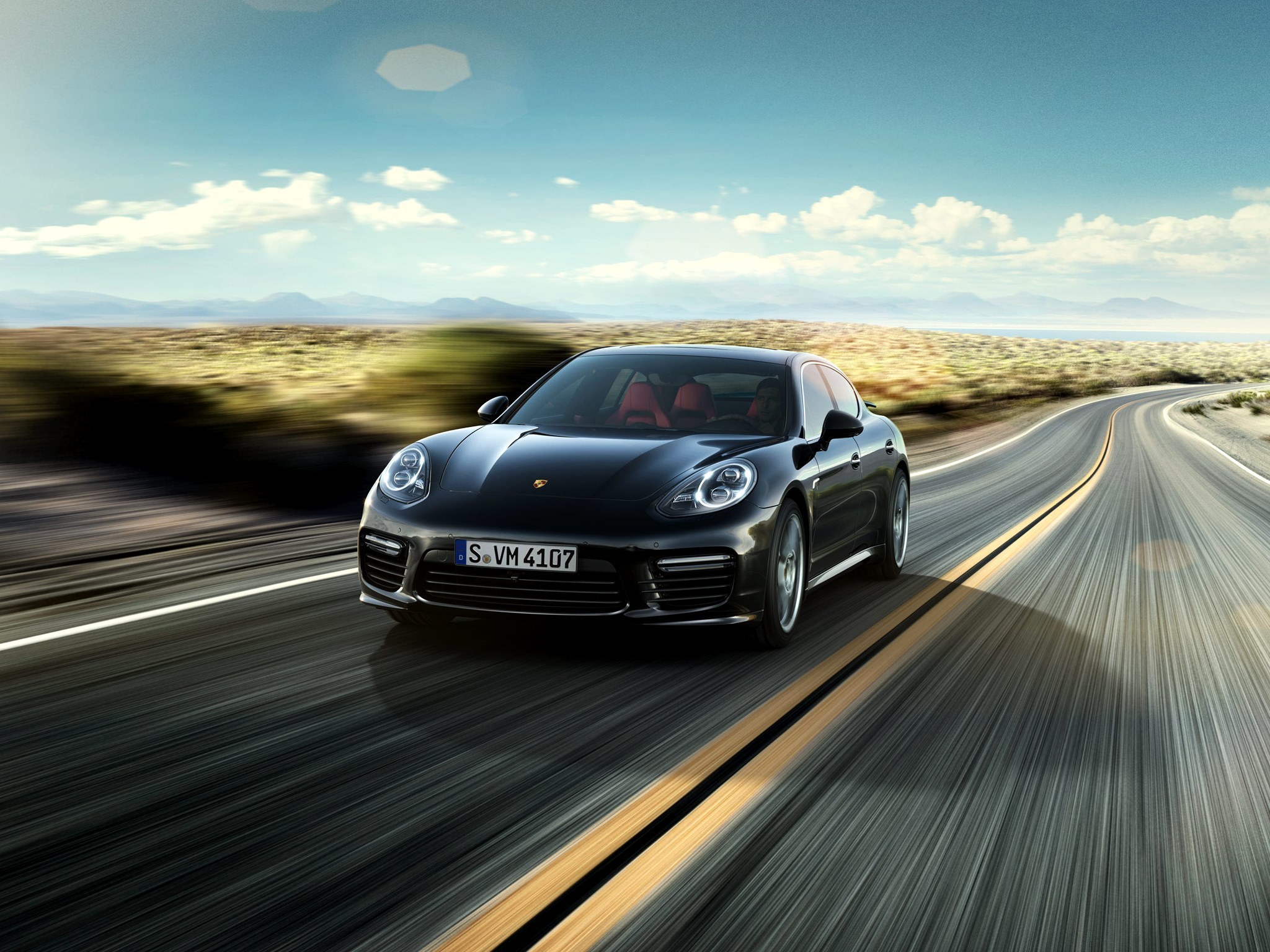 Скачать картинку Порш (Porsche), Panamera, Тачки (Cars), Черный, Скорость в телефон бесплатно.
