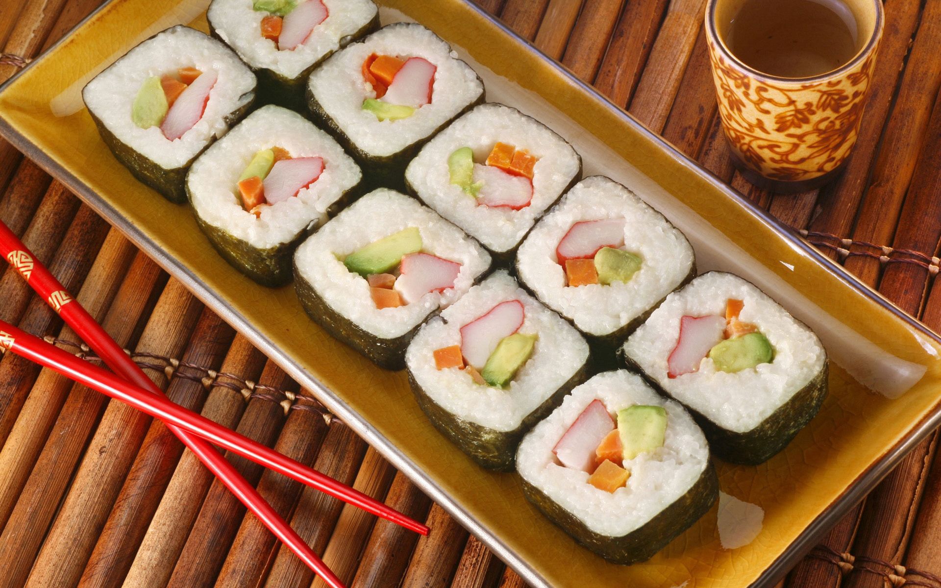 food, iris, fish, serving, rolls, japanese kitchen, japanese cuisine
