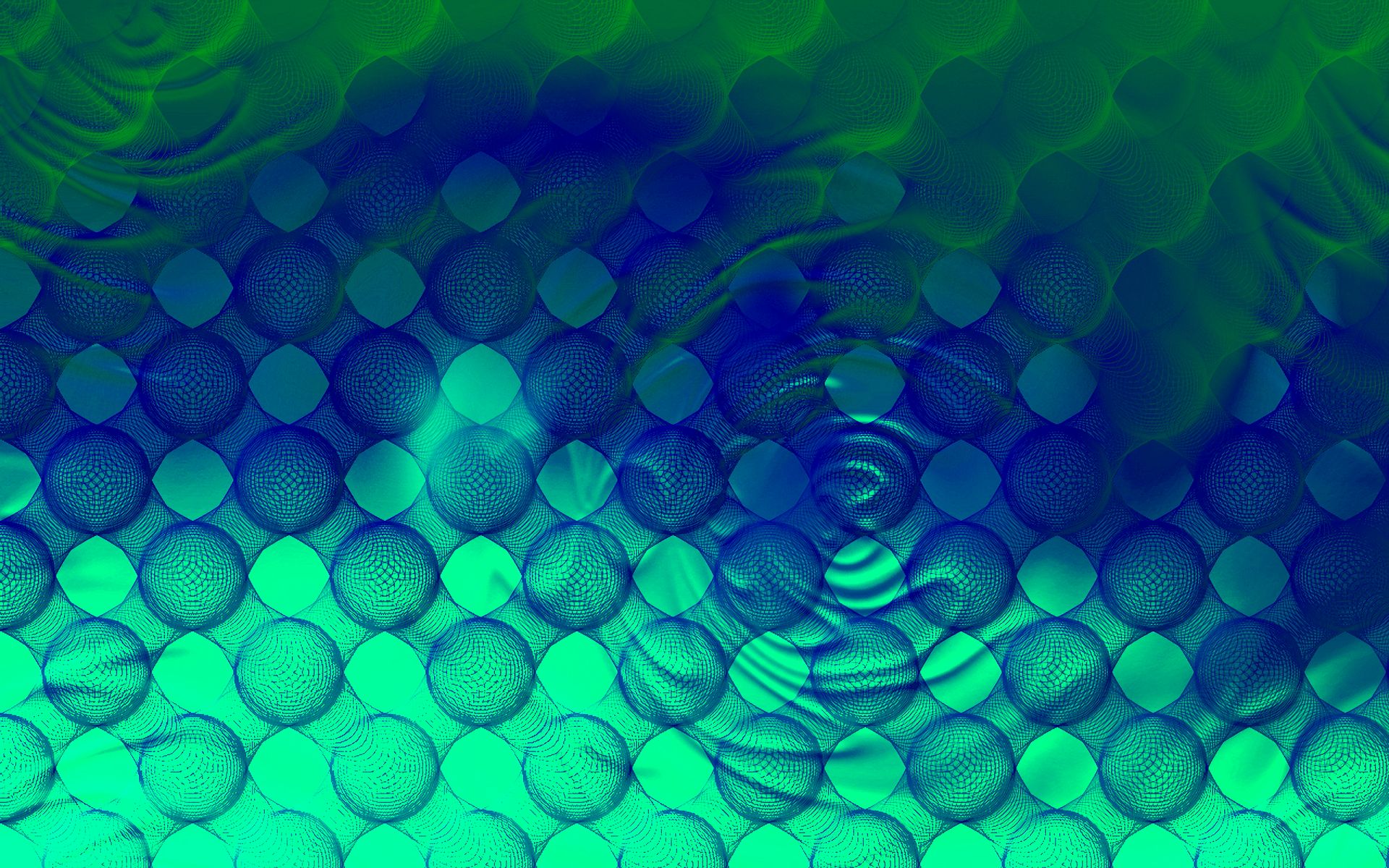 green, abstract, pattern, blue, circle, octagon, ripple, water 4K