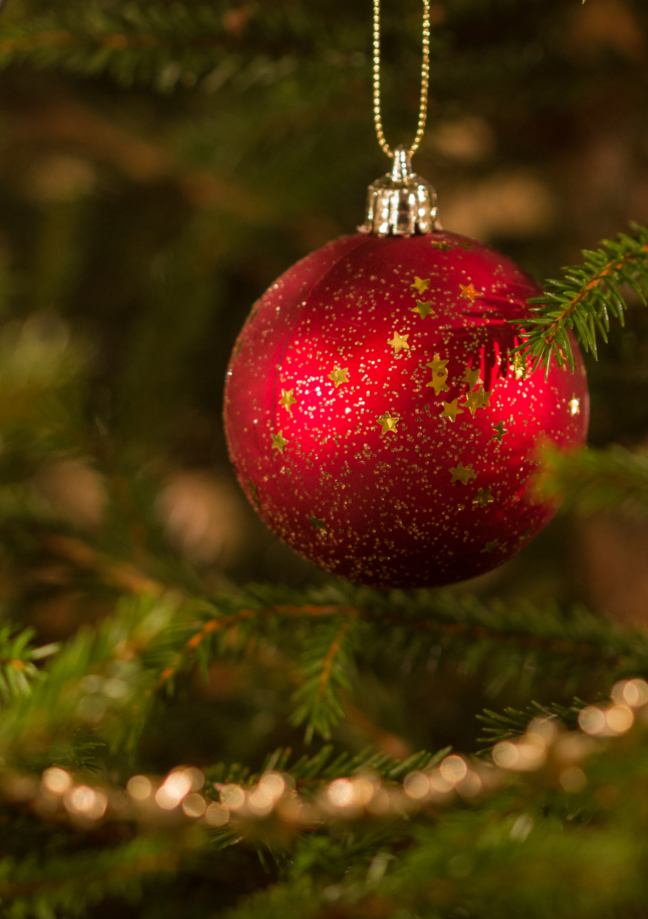red, christmas tree, holidays, new year, christmas, ball, decoration