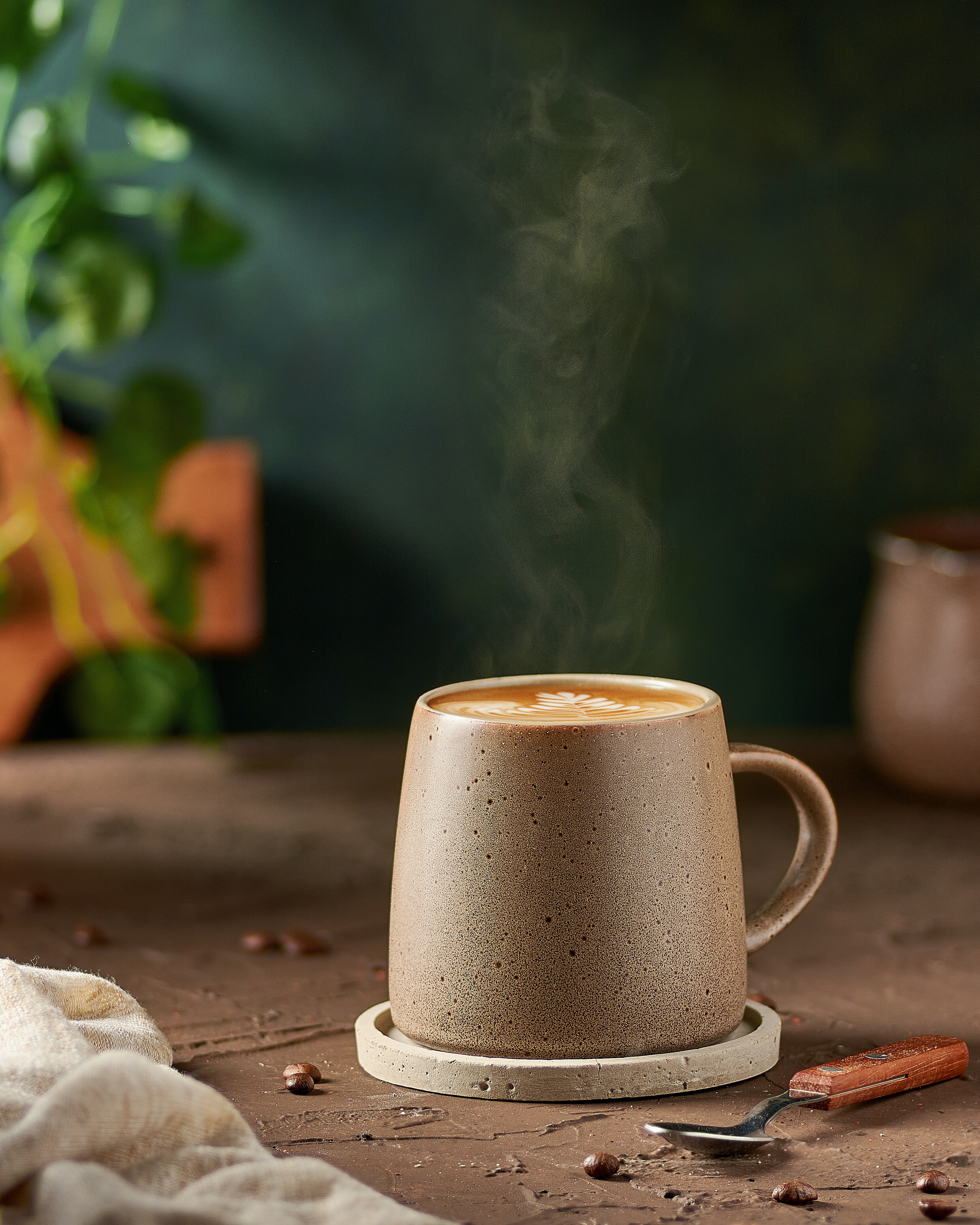 coffee, cup, mug, steam, cappuccino, food, drink, beverage Smartphone Background