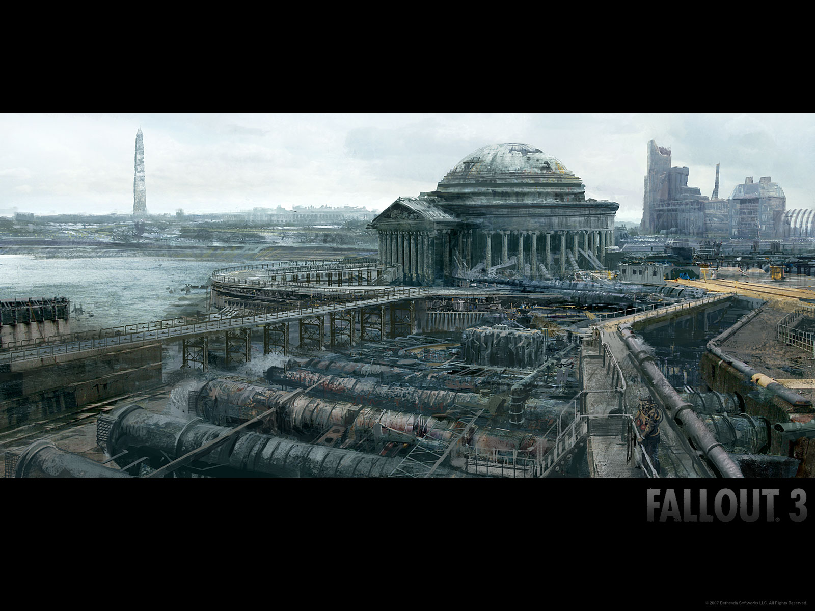 video game, washington monument, fallout