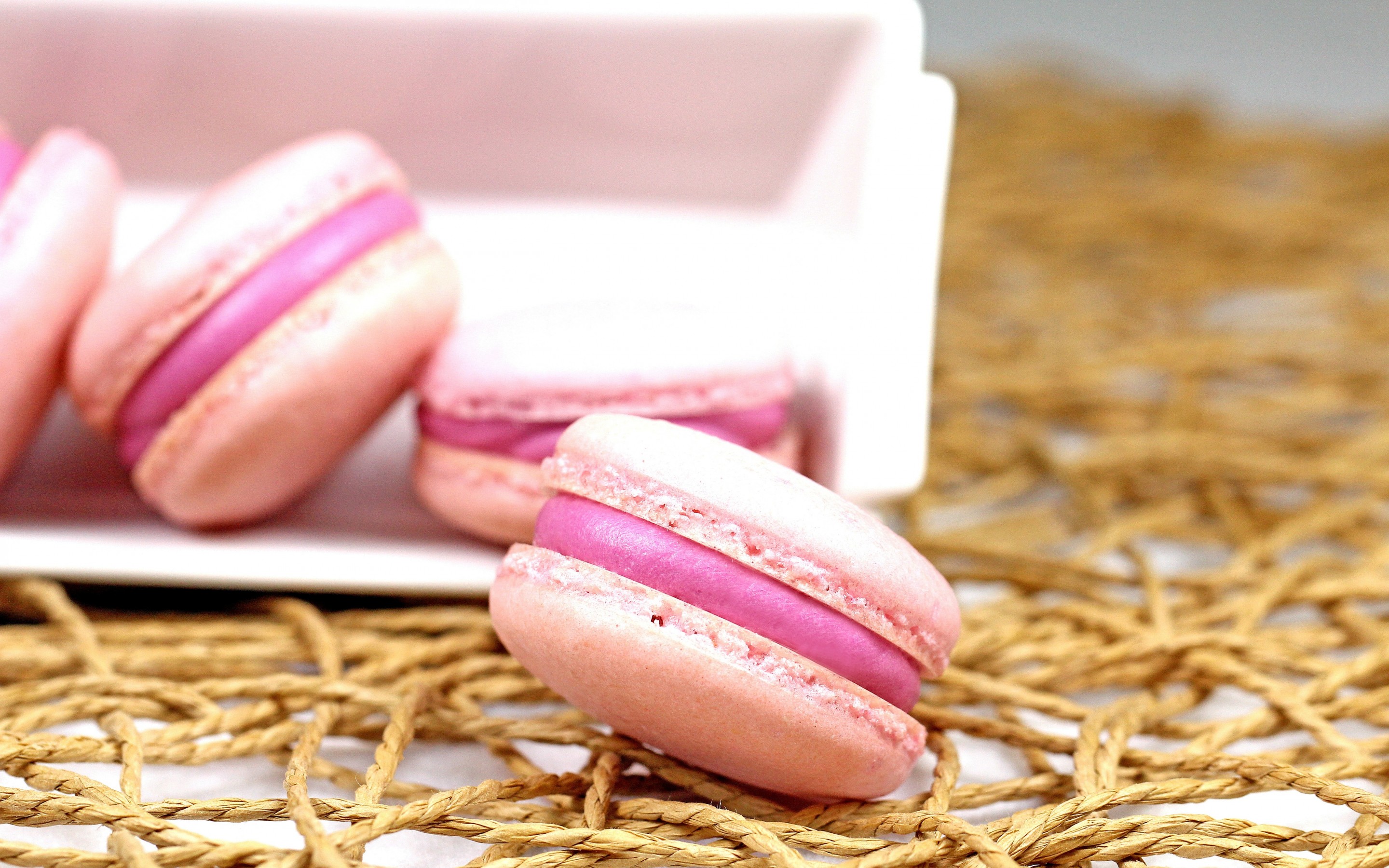 Premium Photo  Colorful pastel french macaroons or macarons on white and  pink background
