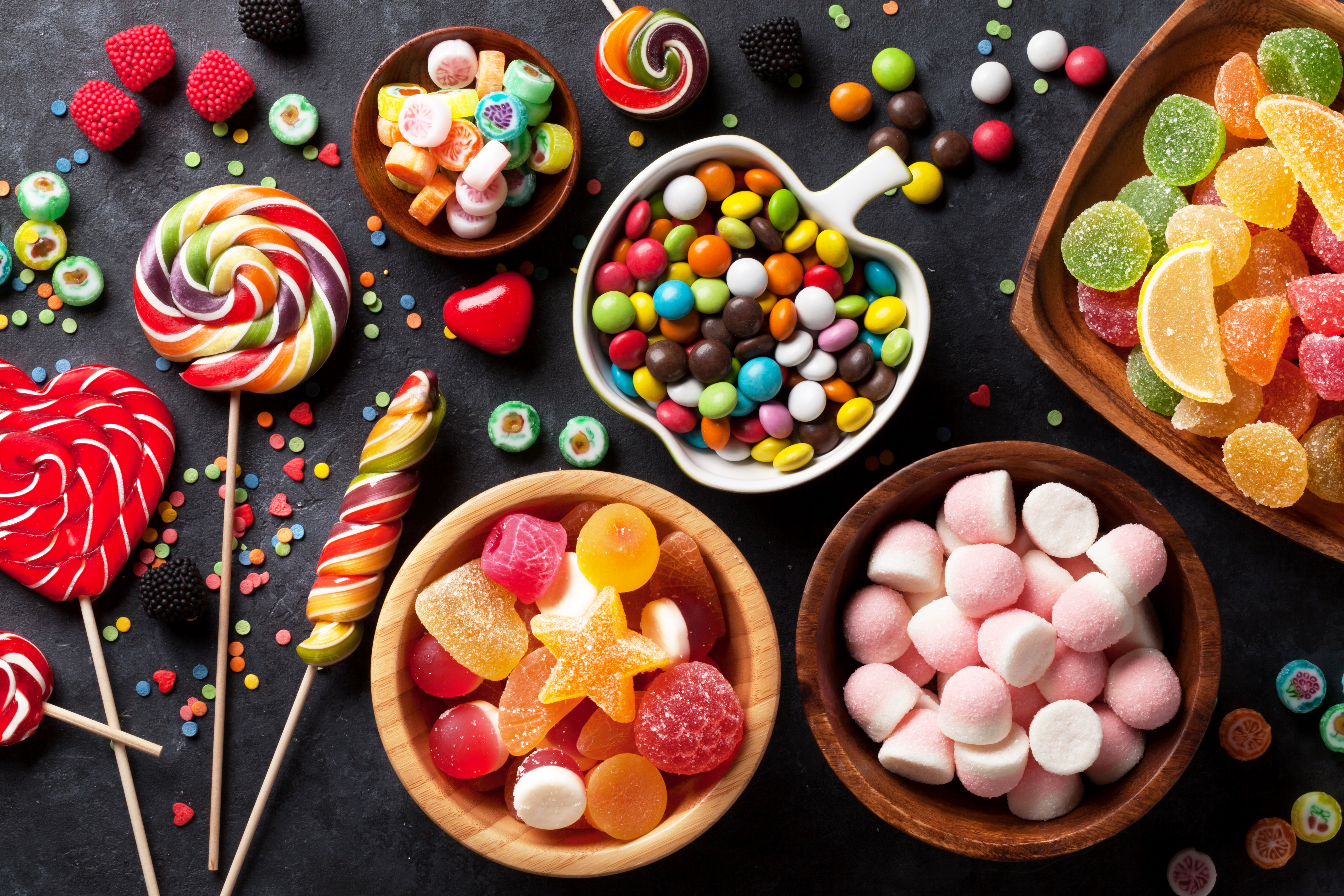 802171 Hintergrundbild herunterladen nahrungsmittel, süßwaren, farben, lutscher, süßigkeiten - Bildschirmschoner und Bilder kostenlos