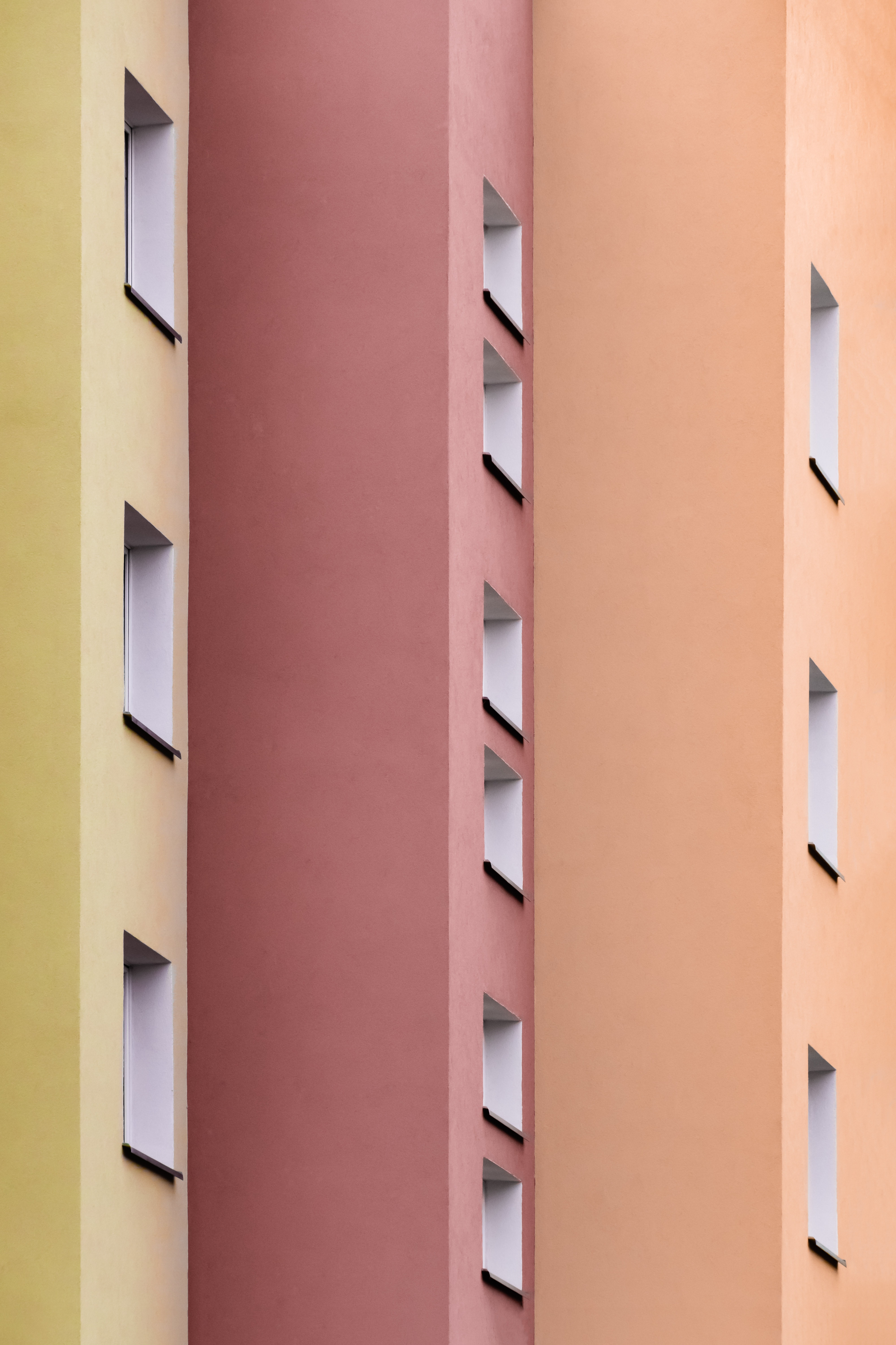 Free HD multicolored, minimalism, windows, walls, architecture, building, motley, symmetry