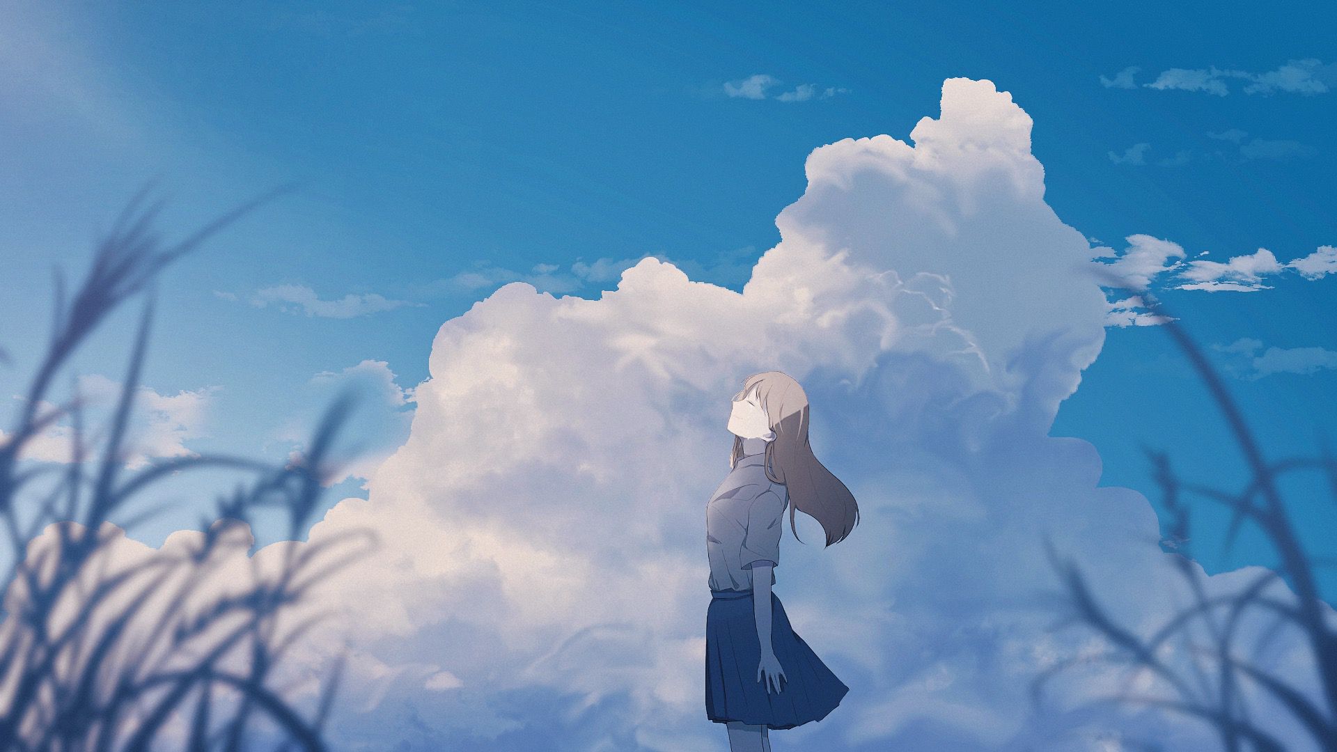 За облаками аниме обои