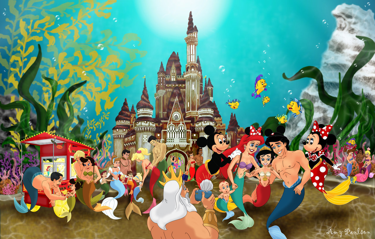 ariel (the little mermaid), mickey mouse, movie, disney, adella (the little mermaid), alana (the little mermaid), andrina (the little mermaid), aquata (the little mermaid), arista (the little mermaid), castle, cinderella, flounder (the little mermaid), king triton, melody (the little mermaid), mermaid, merman, minnie mouse, prince charming, prince eric UHD