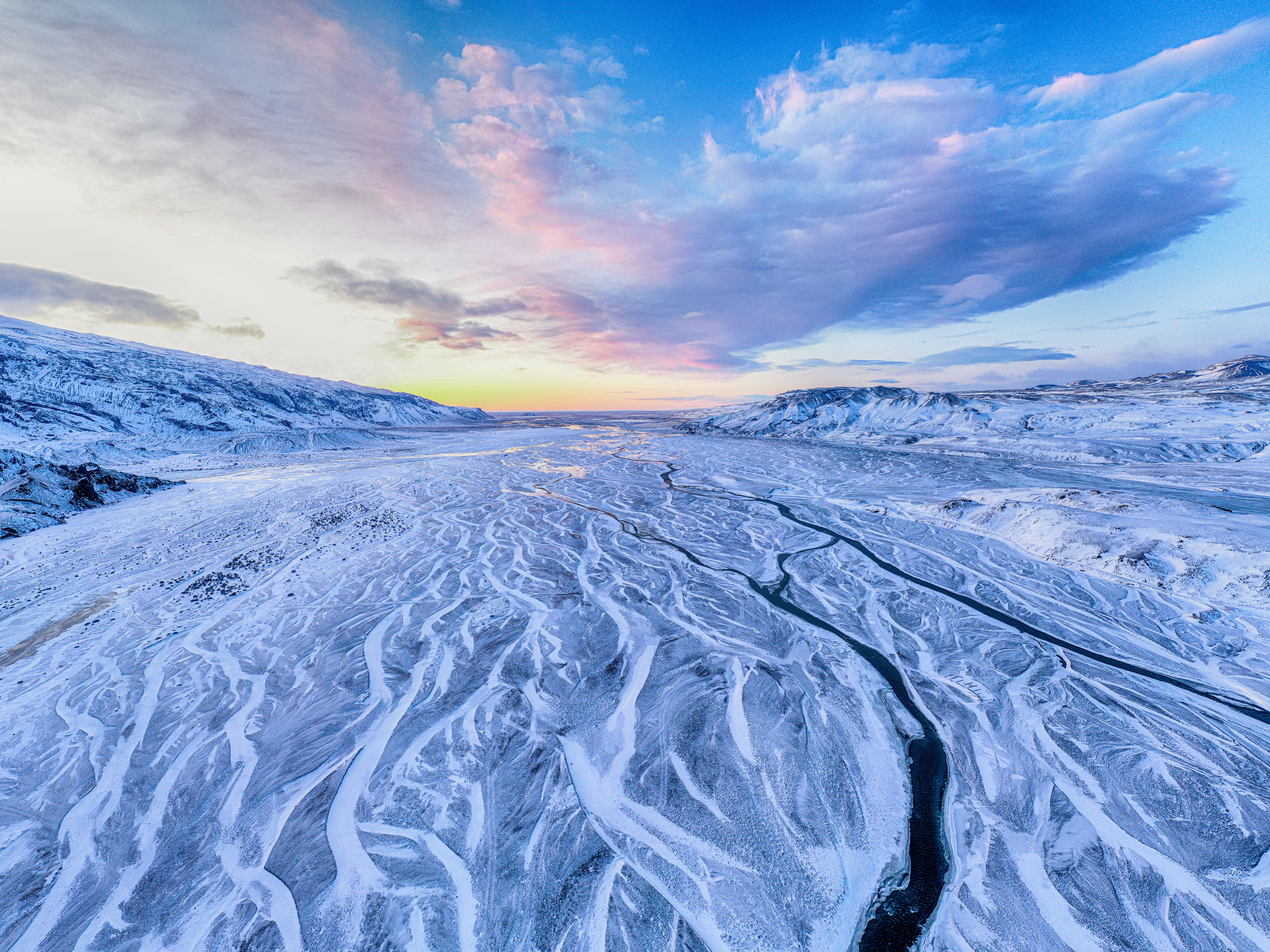 Laden Sie das Natur, Schnee, Blick Von Oben, Mountains, Landschaft, Winter, Flüsse-Bild kostenlos auf Ihren PC-Desktop herunter