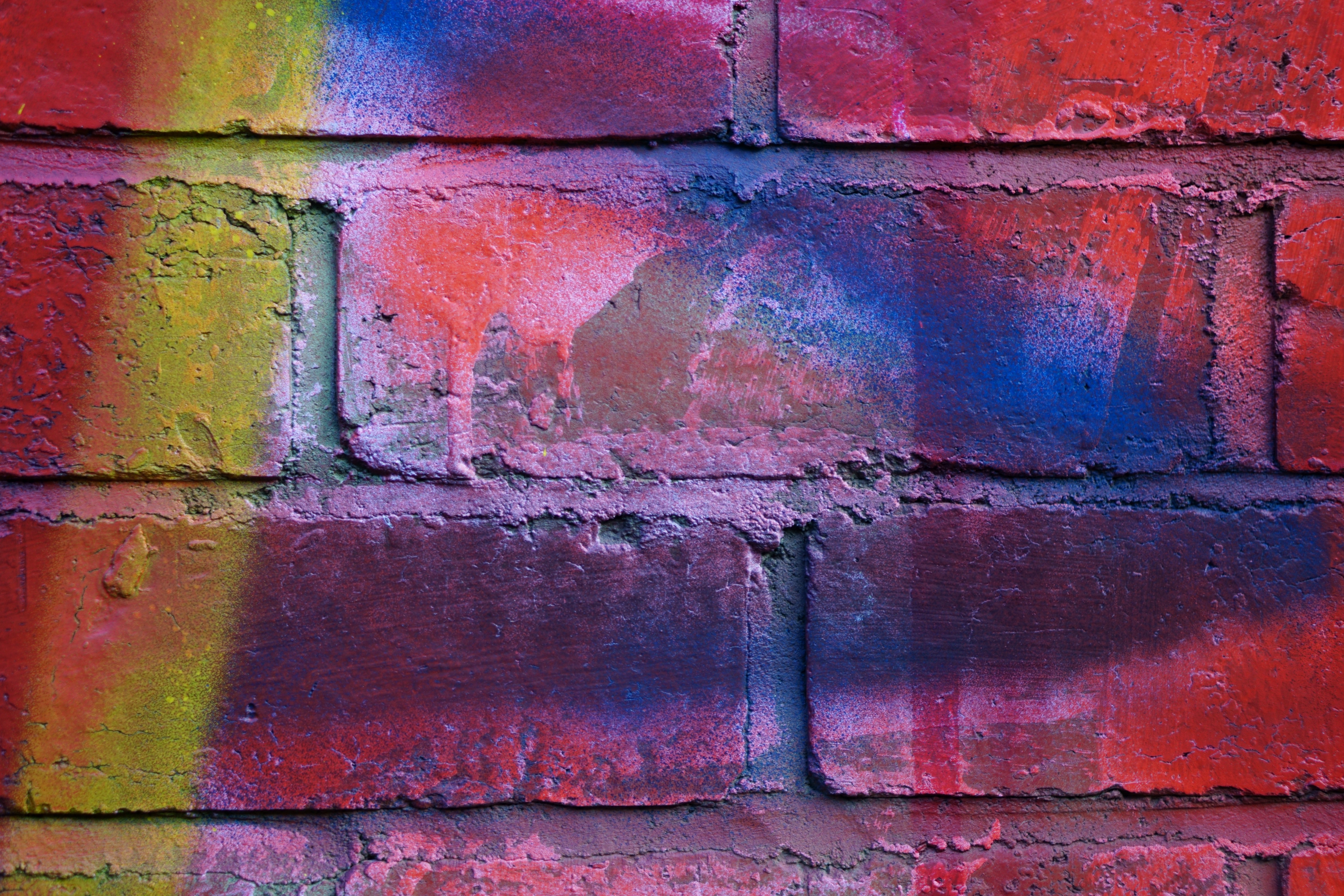 Mobile wallpaper brick wall, texture, multicolored, motley, textures