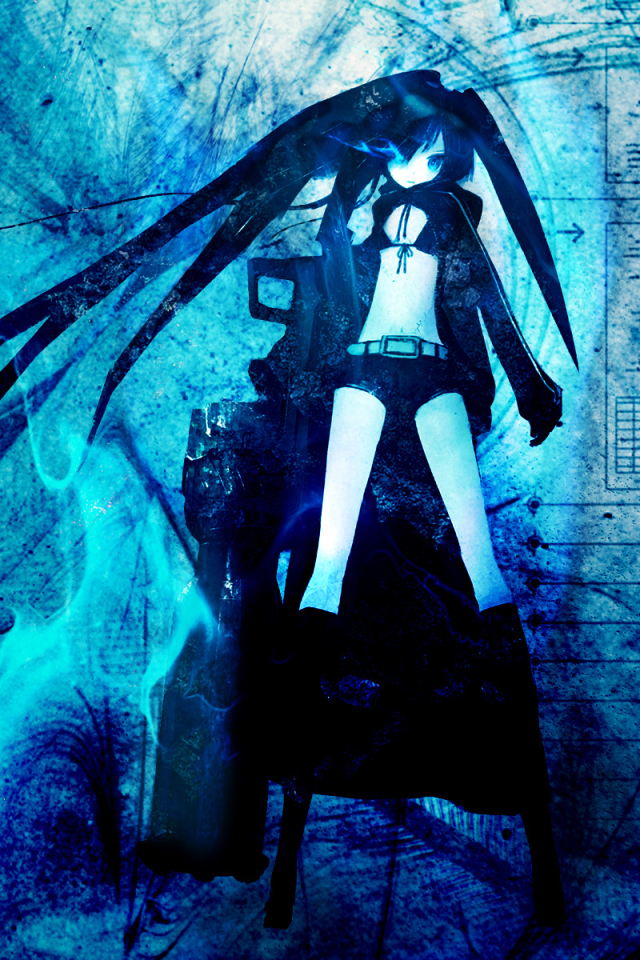 anime, black rock shooter, cannon, weapon