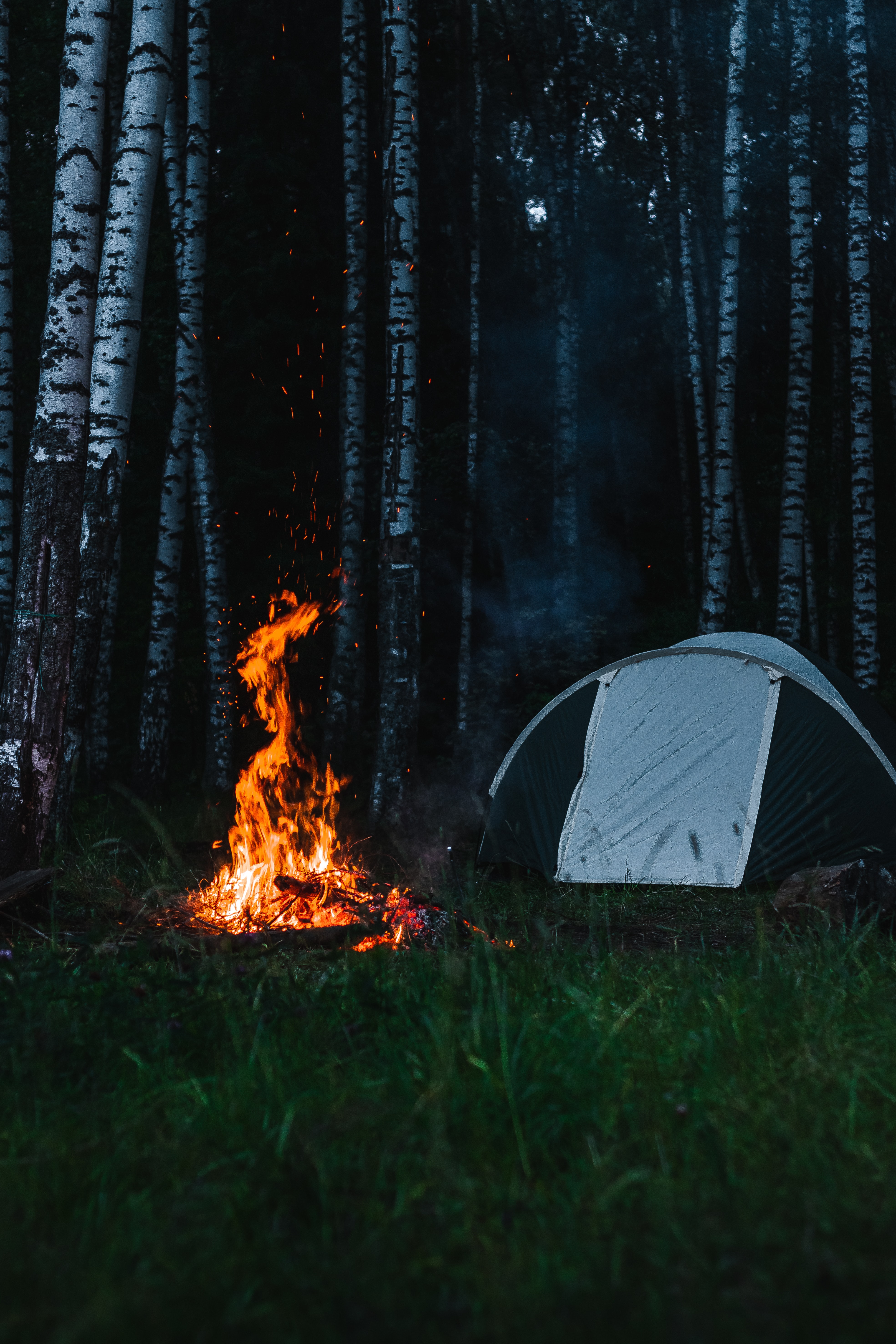145002 Hintergrundbild herunterladen bonfire, flamme, verschiedenes, sonstige, zelt, camping, campingplatz, tourismus - Bildschirmschoner und Bilder kostenlos