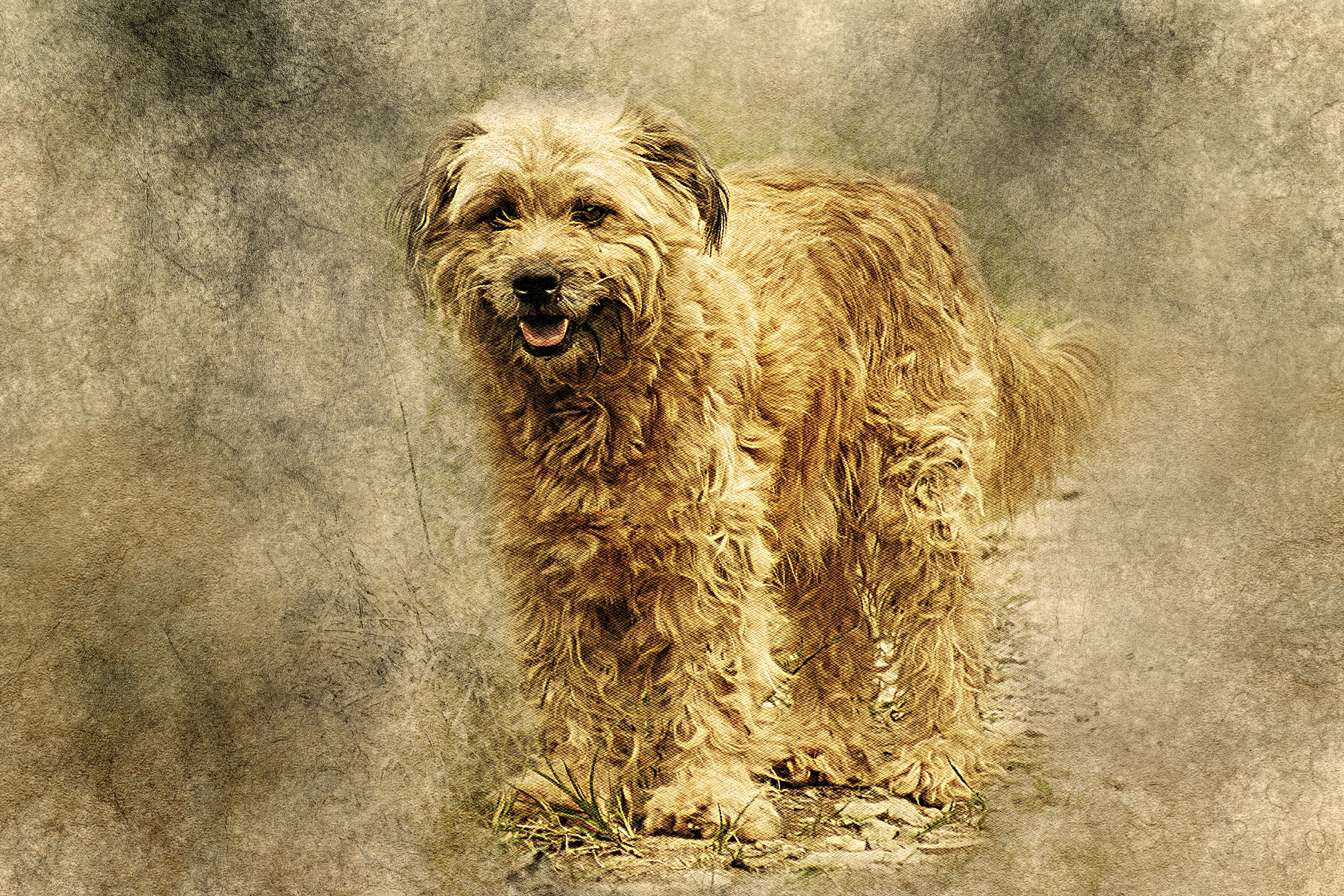 Картины лохматой собакой