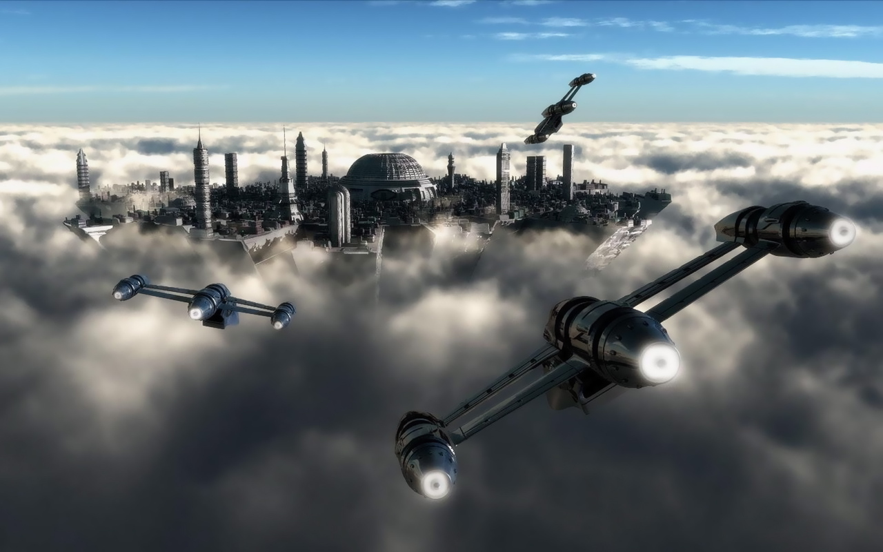 1459776 descargar imagen ciencia ficción, ciudad, nube, astronave: fondos de pantalla y protectores de pantalla gratis