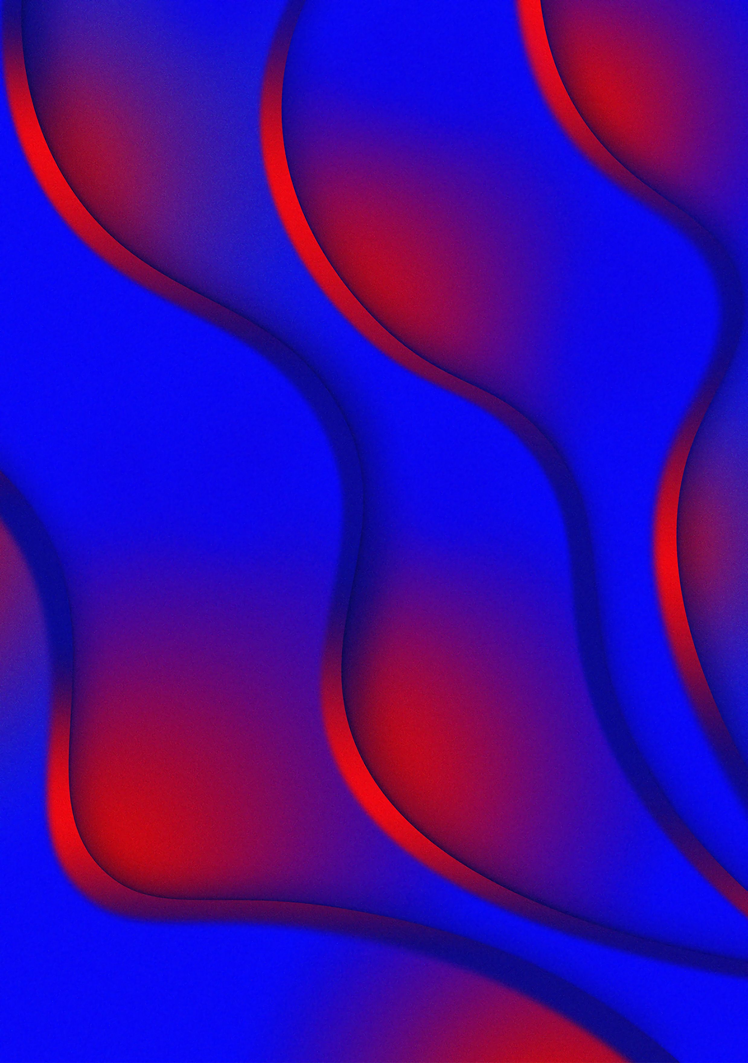 wavy, texture, blue, red, textures, layers, glow cellphone