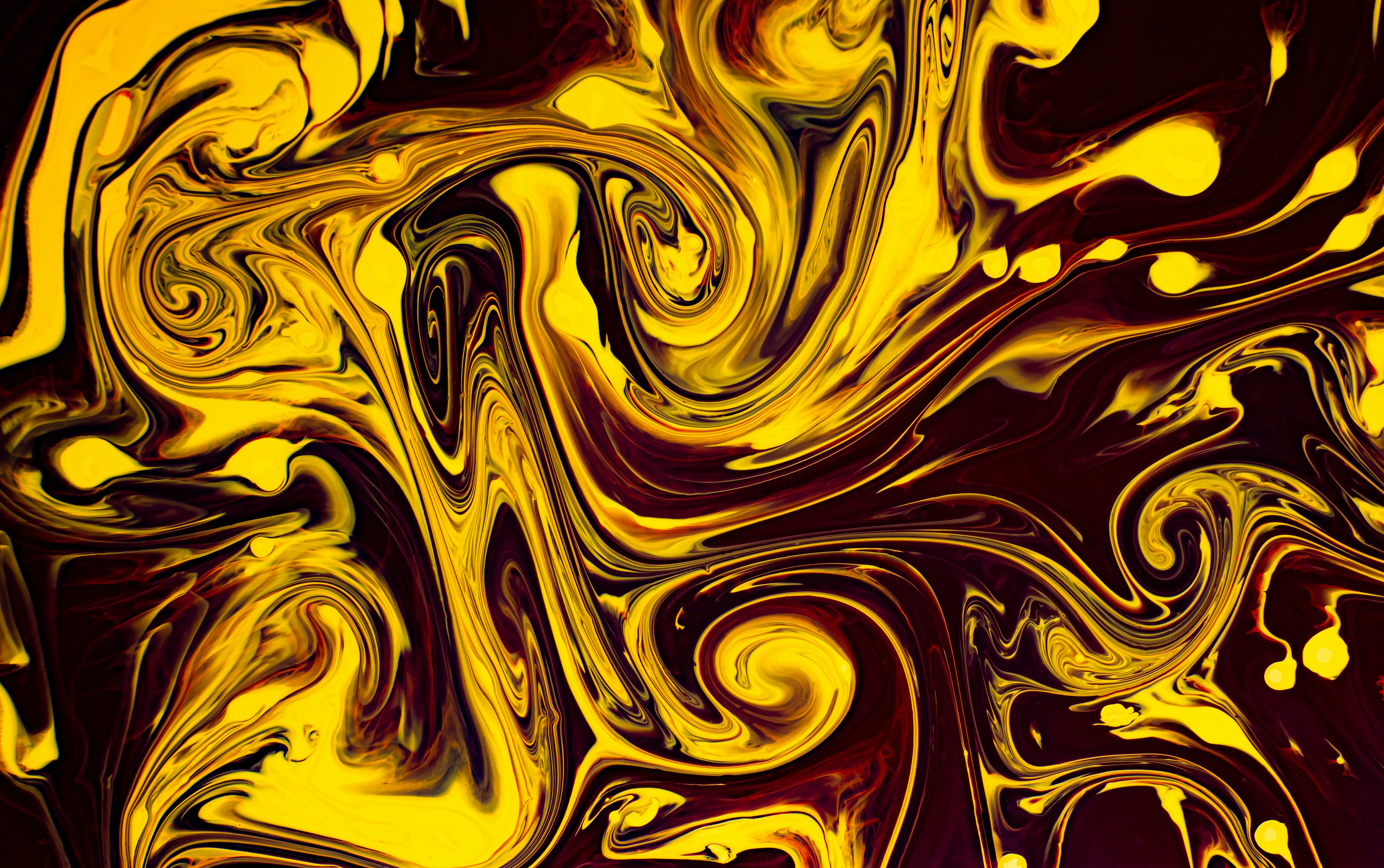 142952 Hintergrundbild herunterladen flüssige kunst, gelb, abstrakt, scheidungen, farbe, flüssigkeit, fluide kunst, verzerrung - Bildschirmschoner und Bilder kostenlos