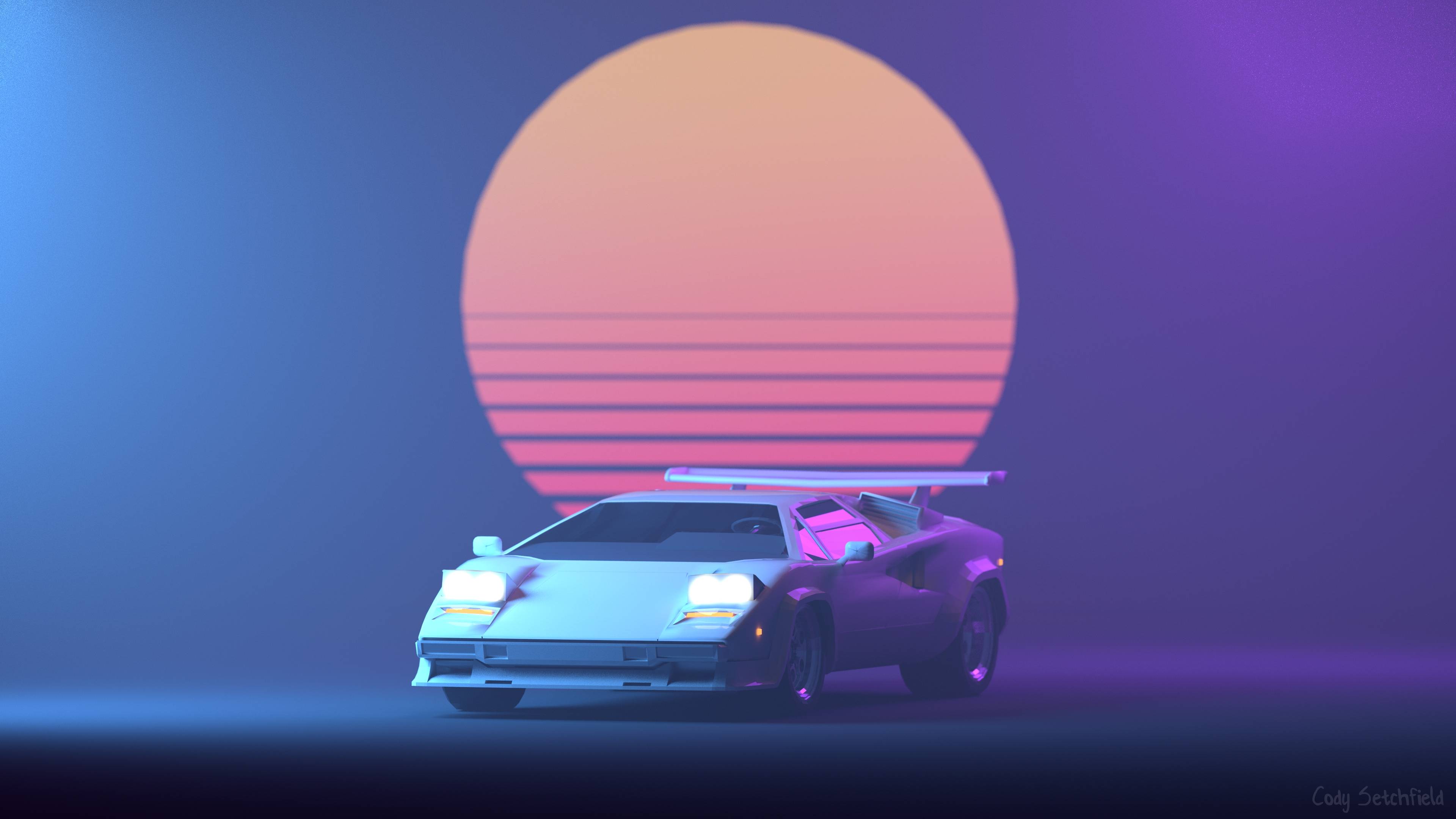 Lamborghini Countach Synthwave