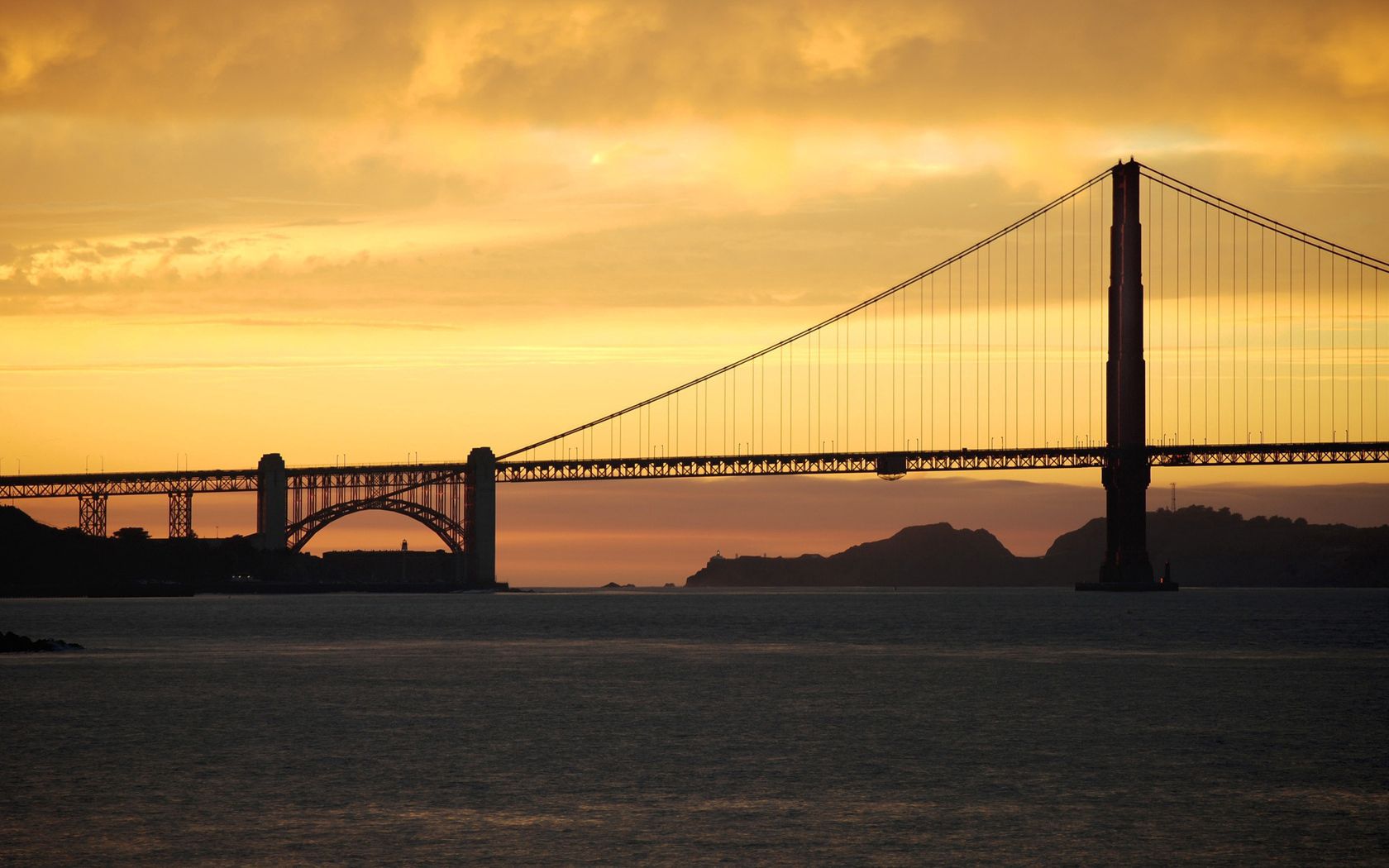 Download mobile wallpaper Cities, Sea, Bridge, San Francisco, Night for free.