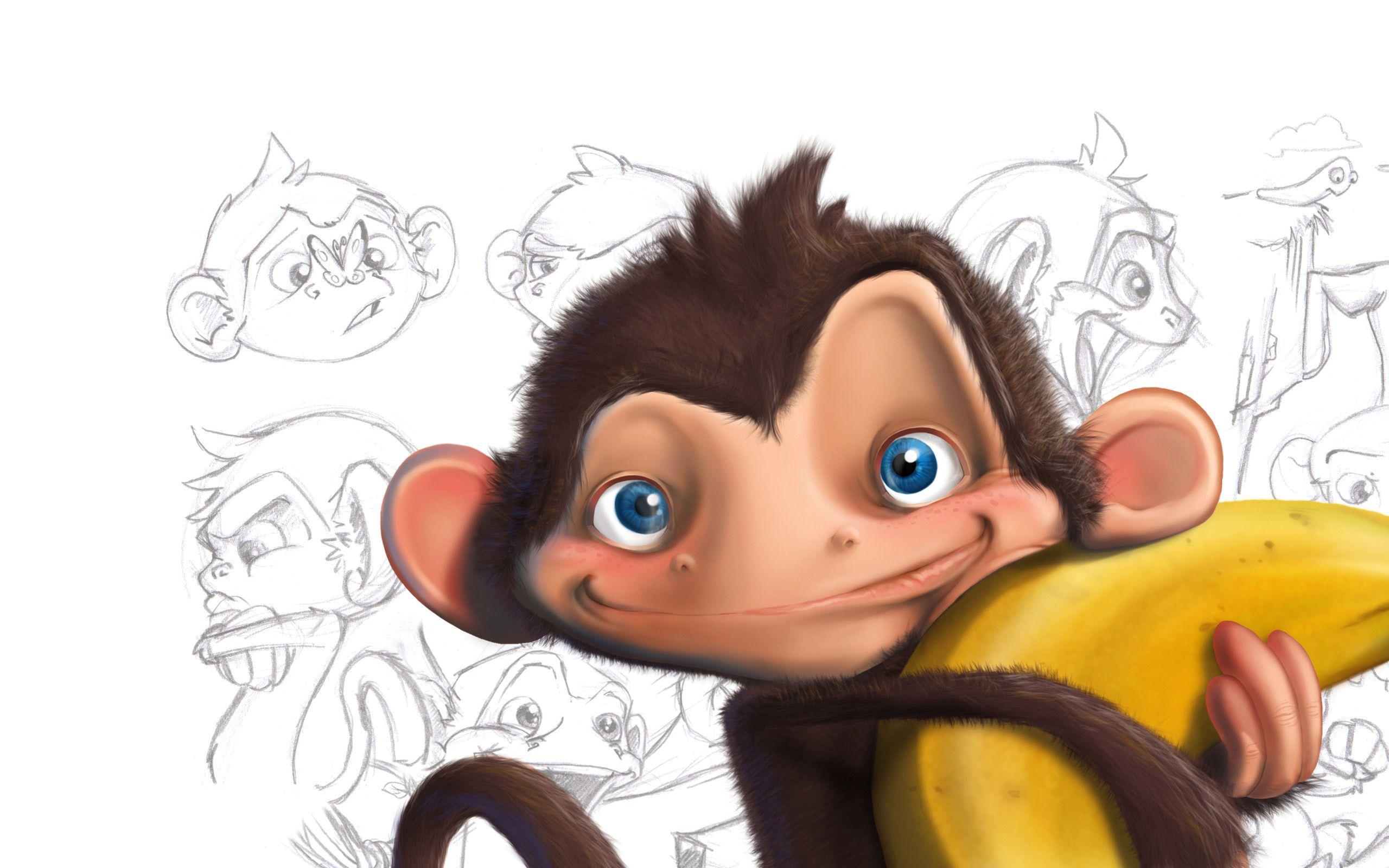 23357 скачать картинку рисунки, обезьяны, животные - обои и заставки бесплатно