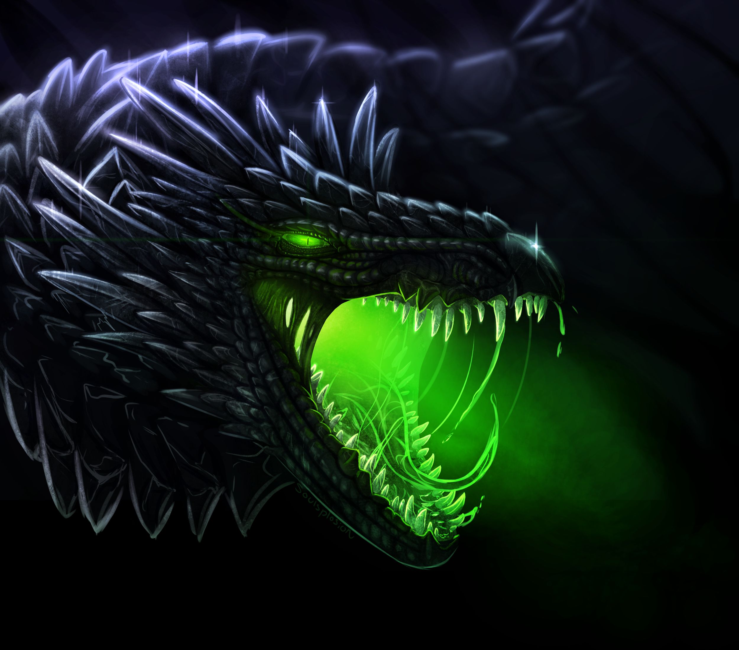 fantasy, dragon, beast, green