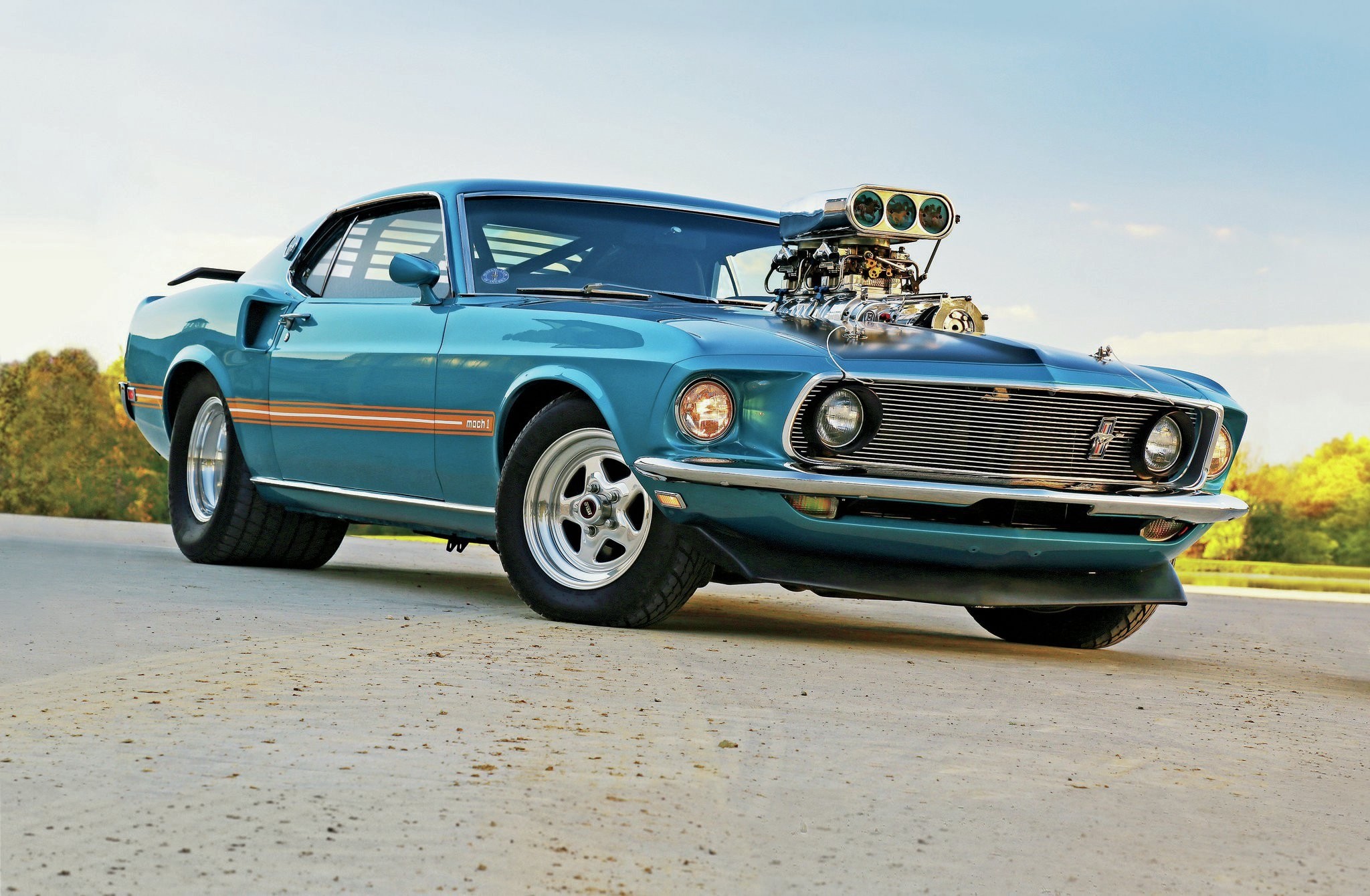 ford, mustang, cars, 1969, pro street
