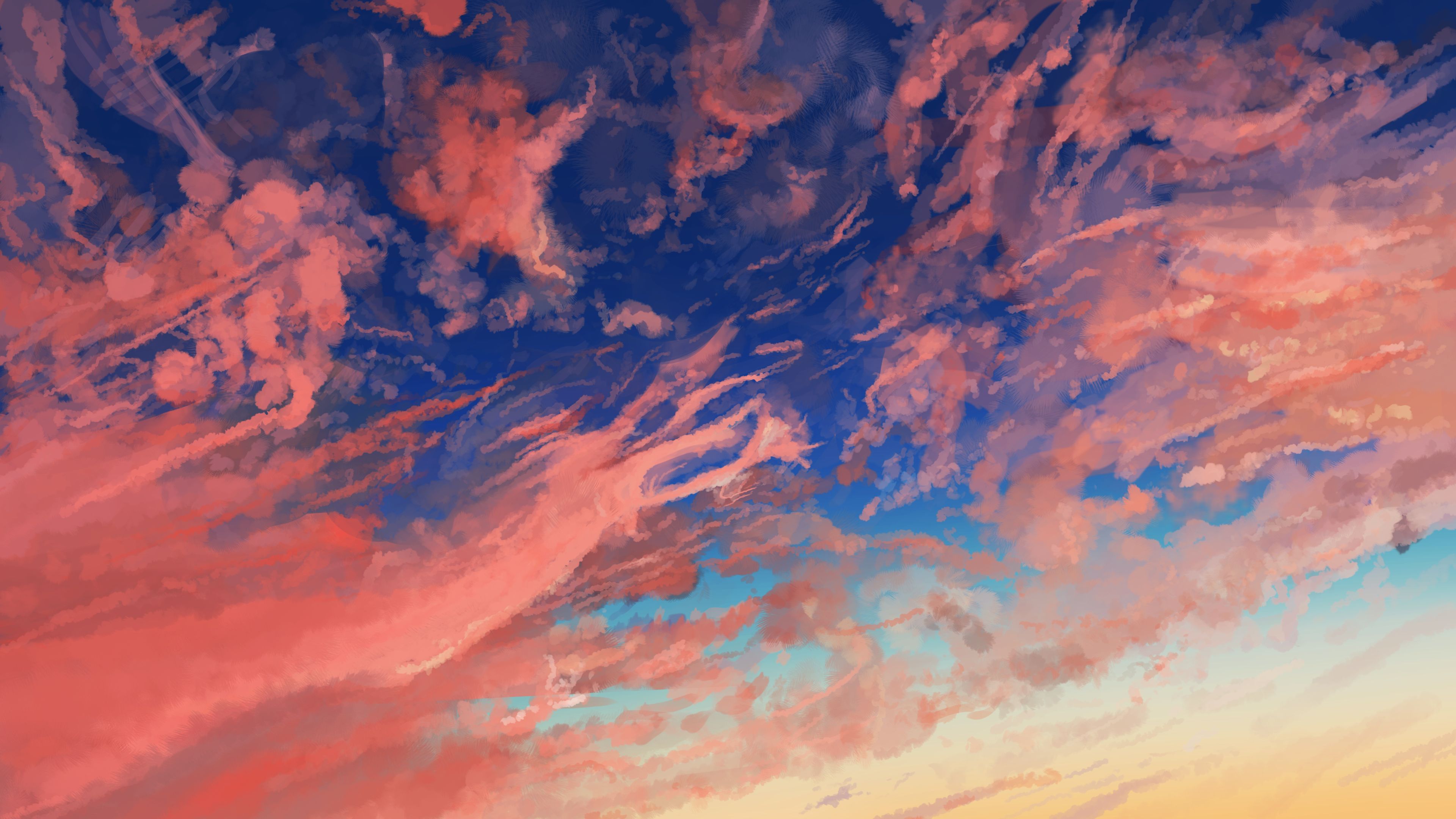 Рисунок закатное небо - 95 фото