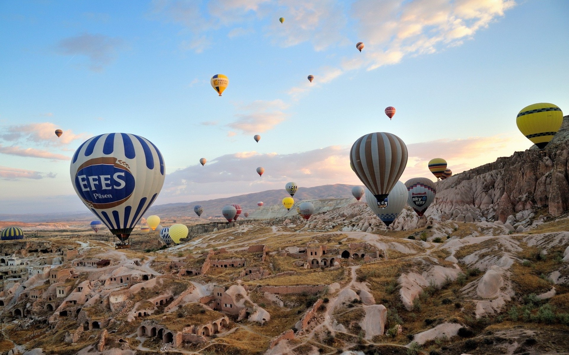 hot air balloon, turkey, vehicles, cappadocia