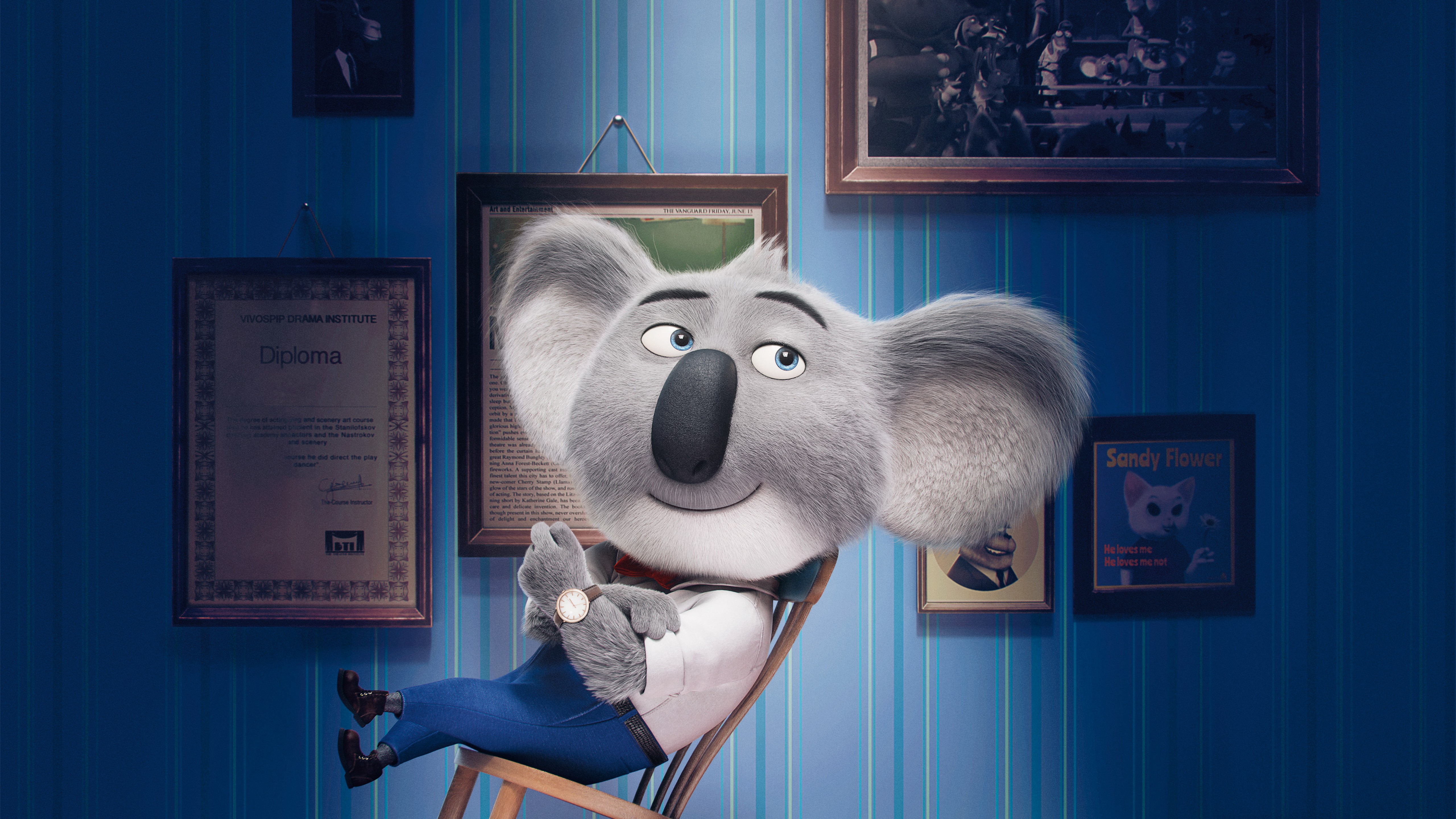 buster moon, sing, movie, koala