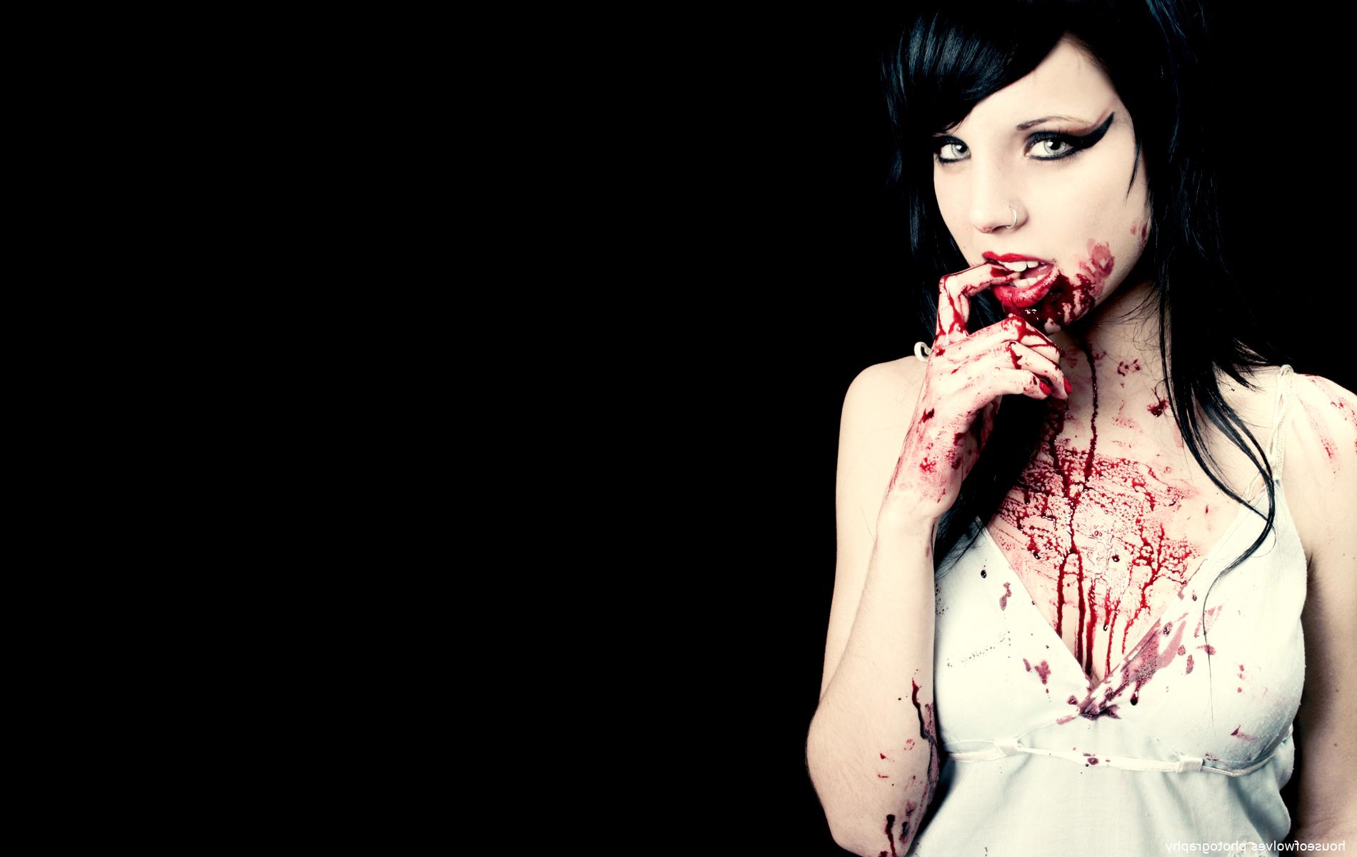 blood, scary, dark, zombie HD wallpaper