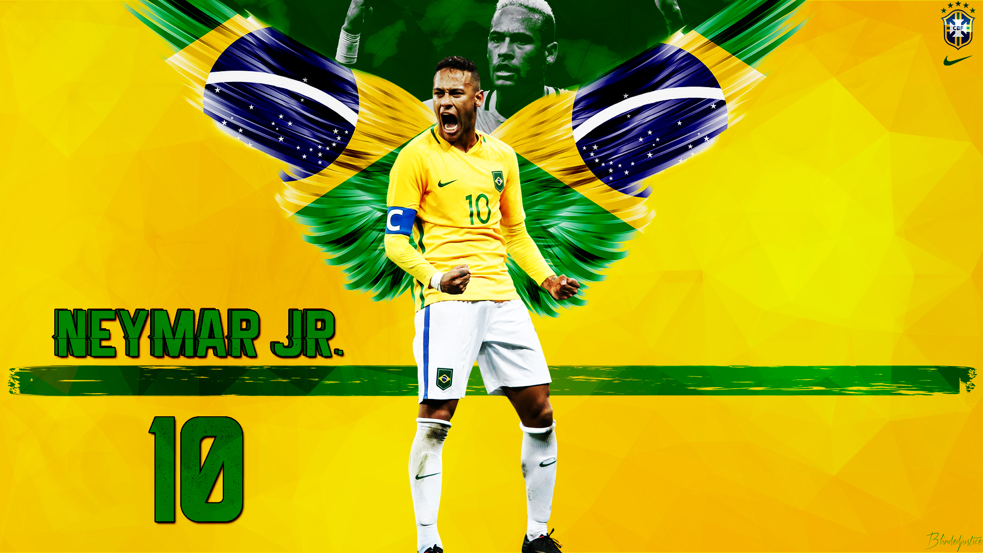 Download wallpaper: Neymar for Brazil national team 1366x768