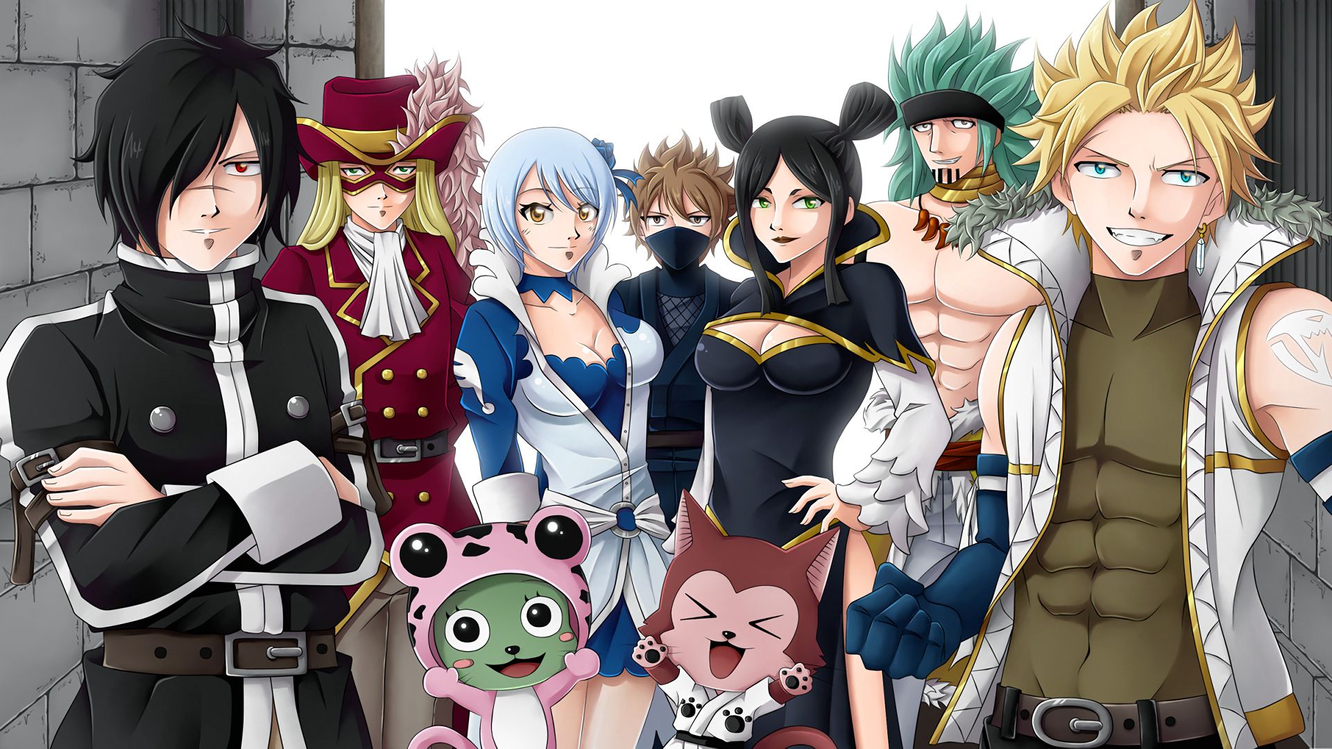 Download mobile wallpaper Anime, Fairy Tail, Sting Eucliffe, Lector (Fairy Tail), Orga Nanagear, Rogue Cheney, Rufus Lore, Yukino Aguria, Frosch (Fairy Tail), Minerva Orland, Dobengal (Fairy Tail) for free.