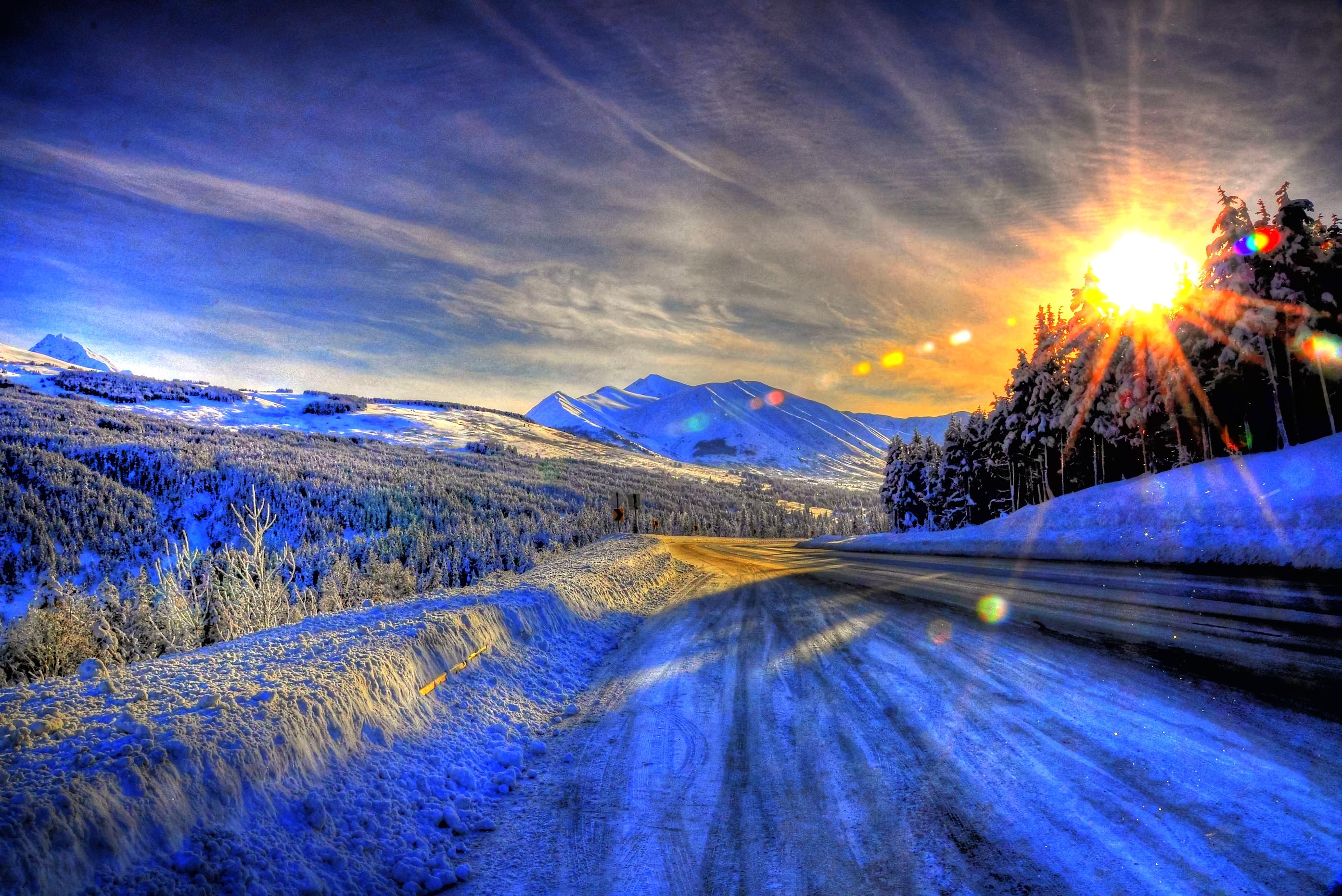 Закат В Горах Зимой