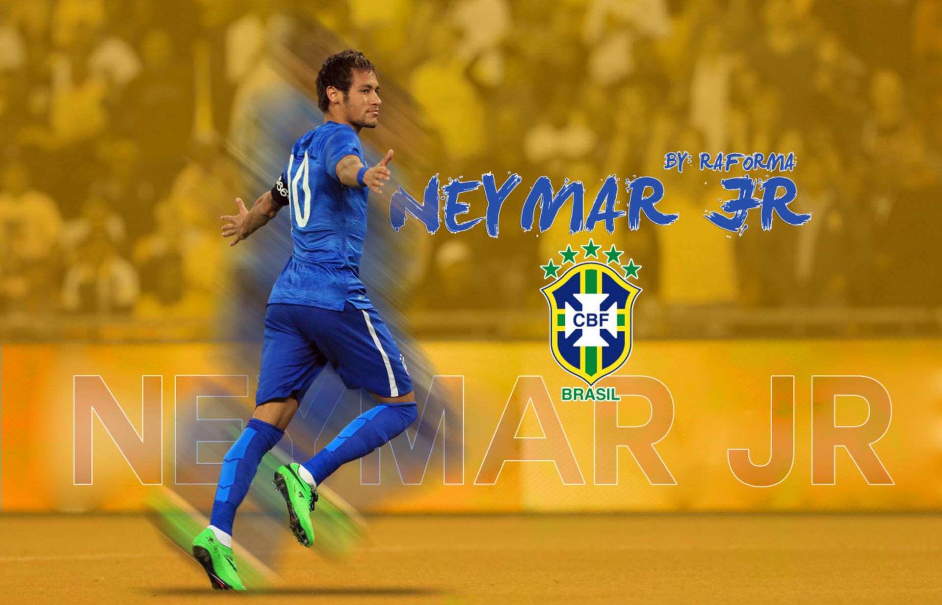 Download wallpaper: Neymar for Brazil national team 1366x768