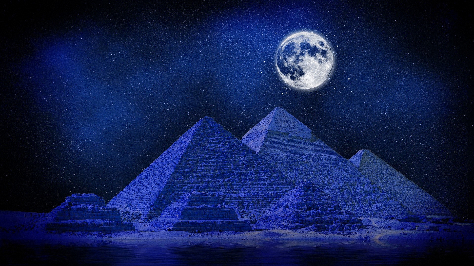 Пирамида Хеопса ночью